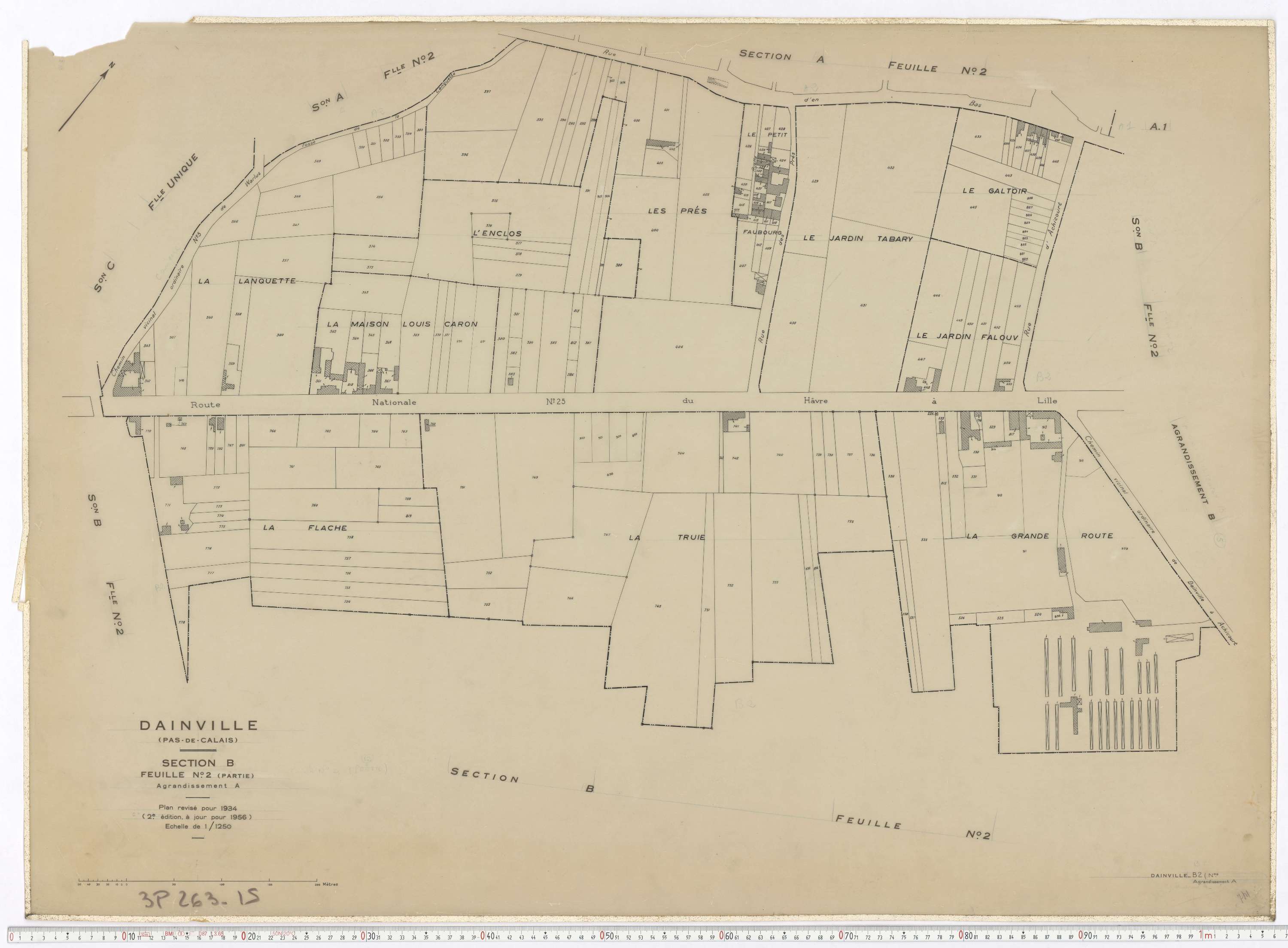 Dainville - Section B, feuille 2.