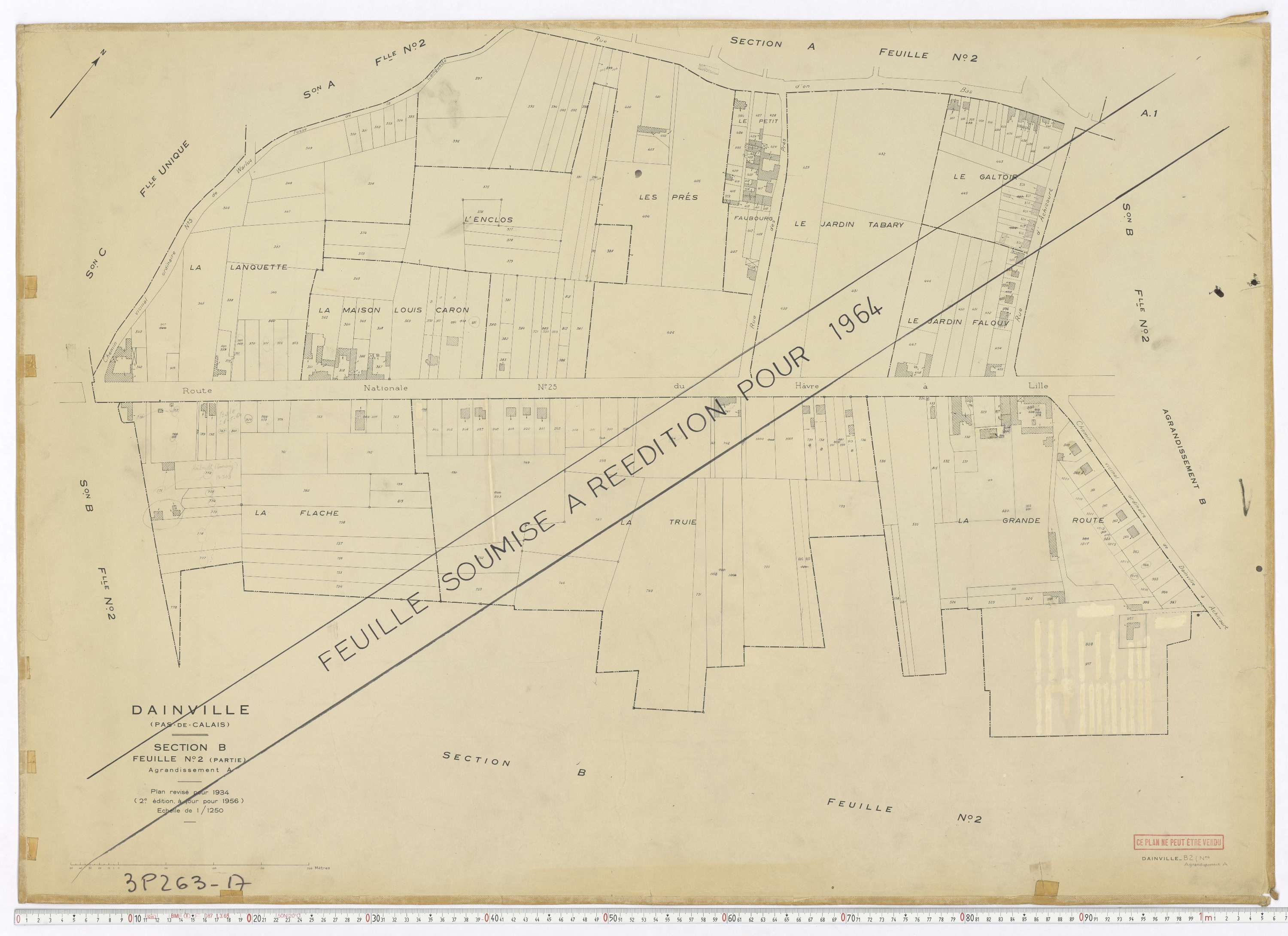 Dainville - Section B, feuille 2.