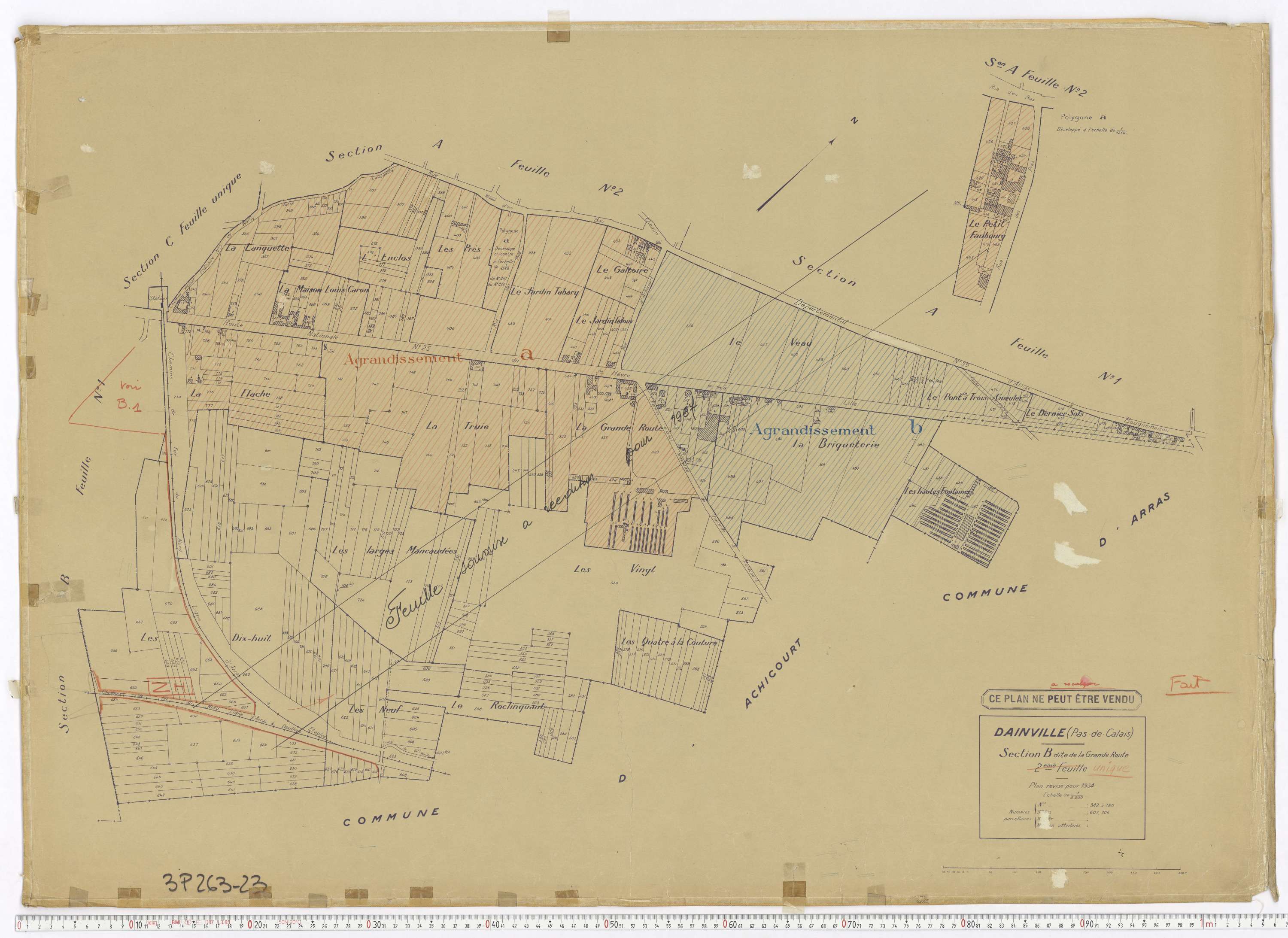 Dainville - Section B, feuille 2.