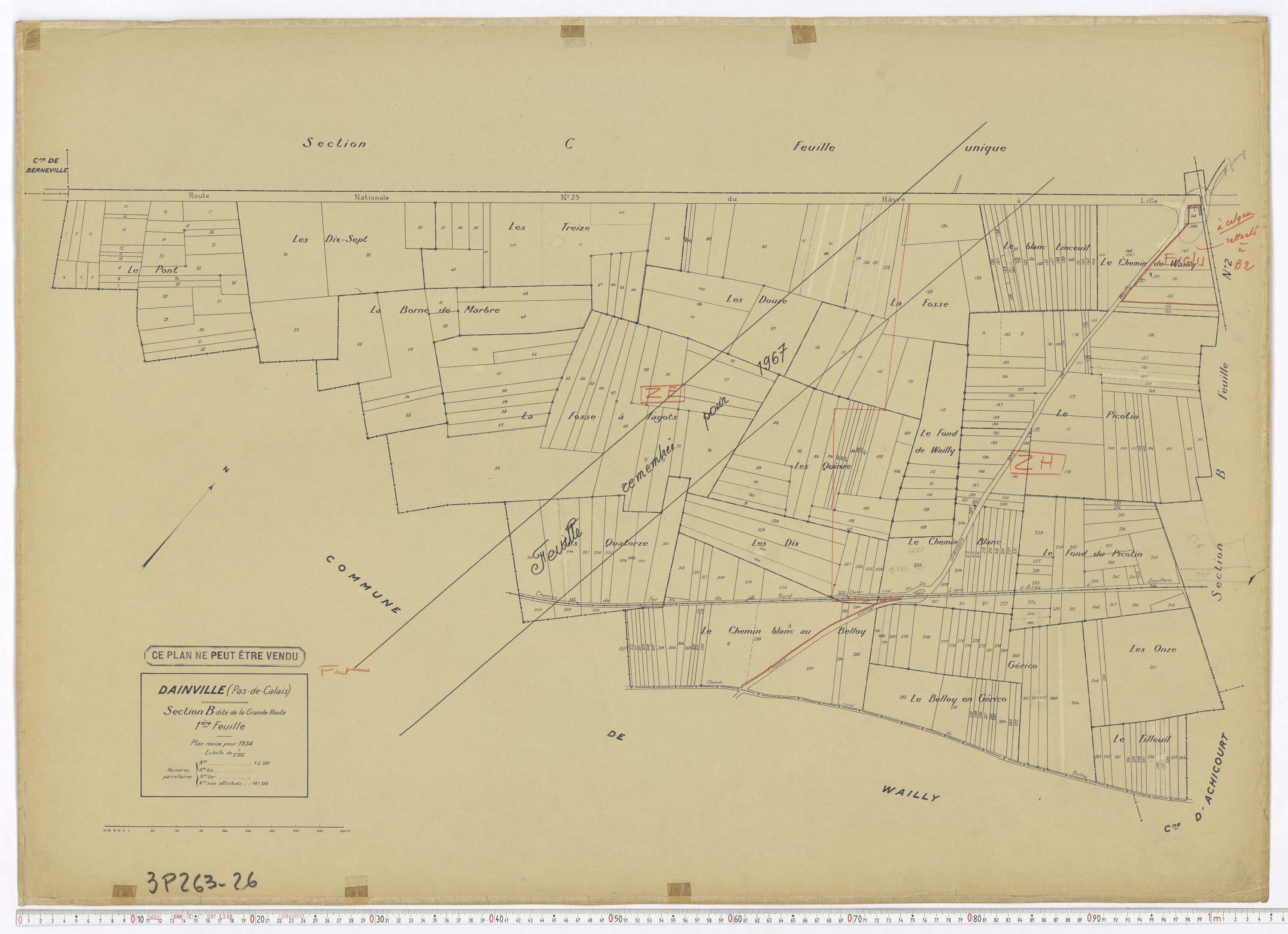 Dainville - Section B, feuille 1.