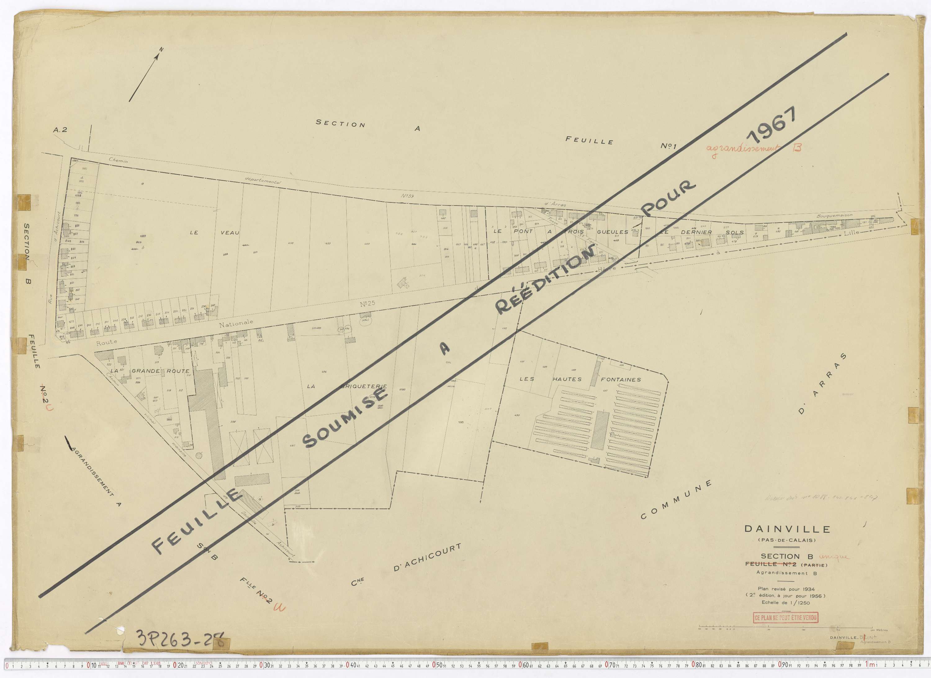 Dainville - Section B, feuille 2.