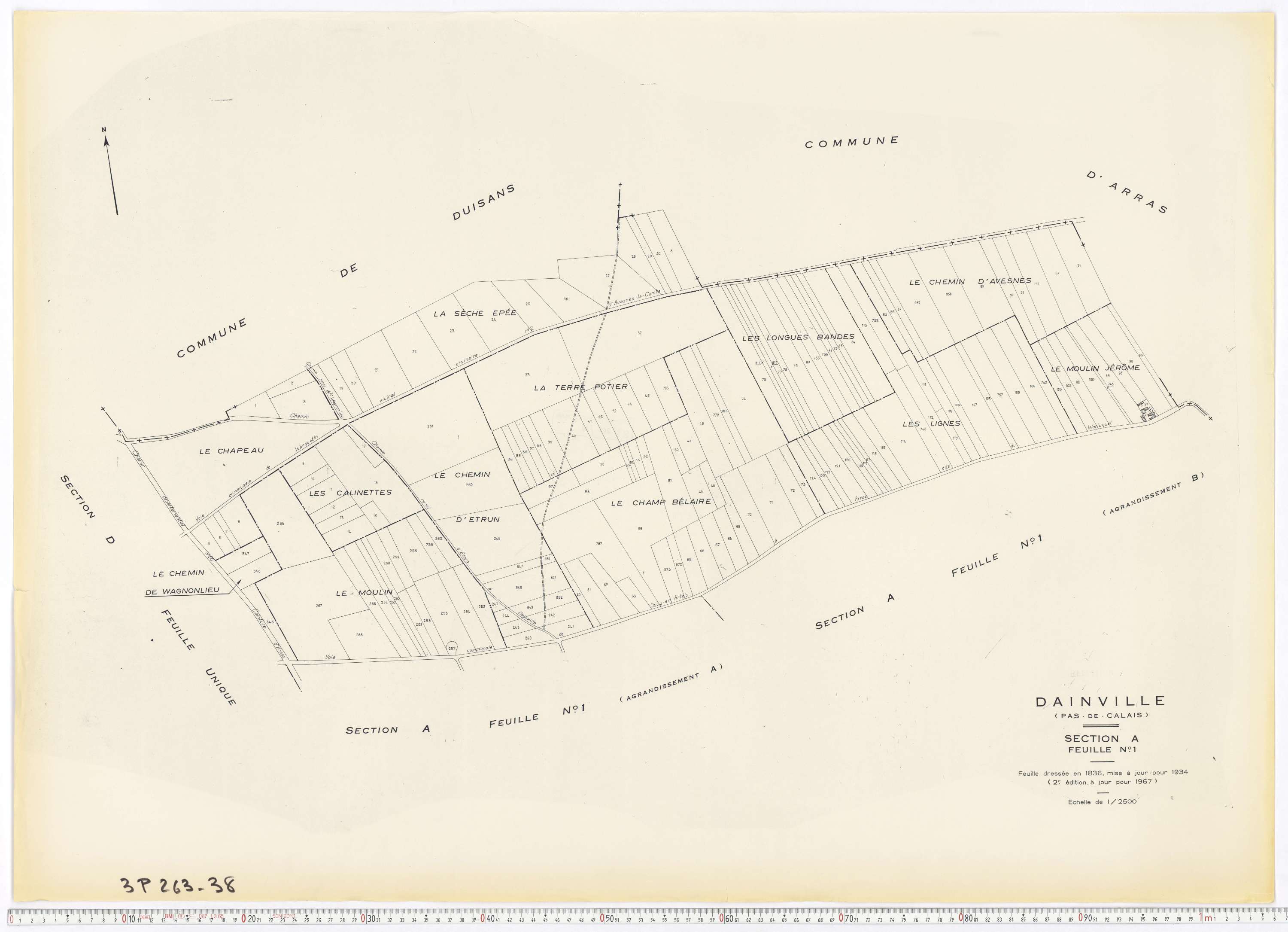 Dainville - Section A, feuille 1.