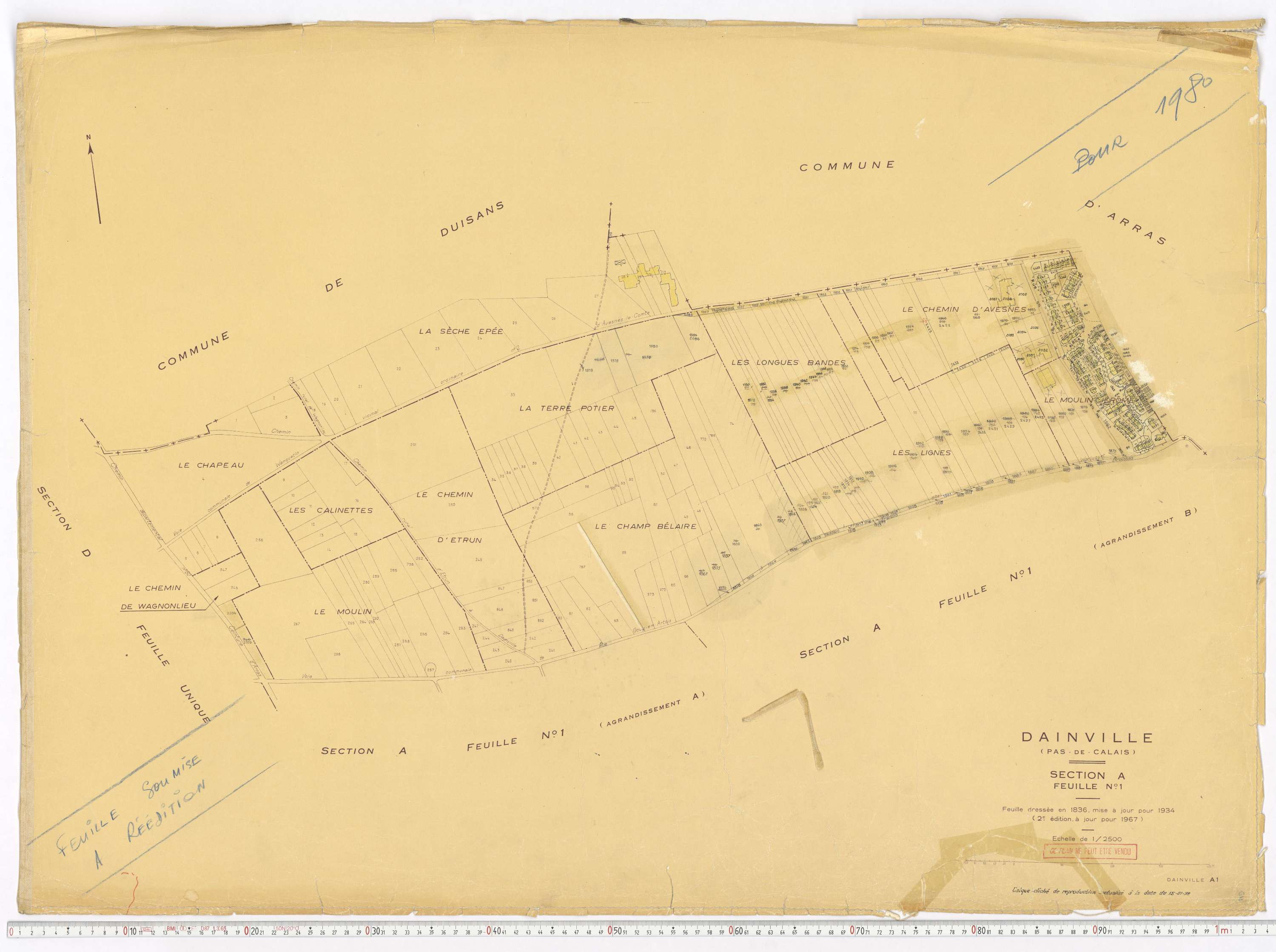 Dainville - Section A, feuille 1.