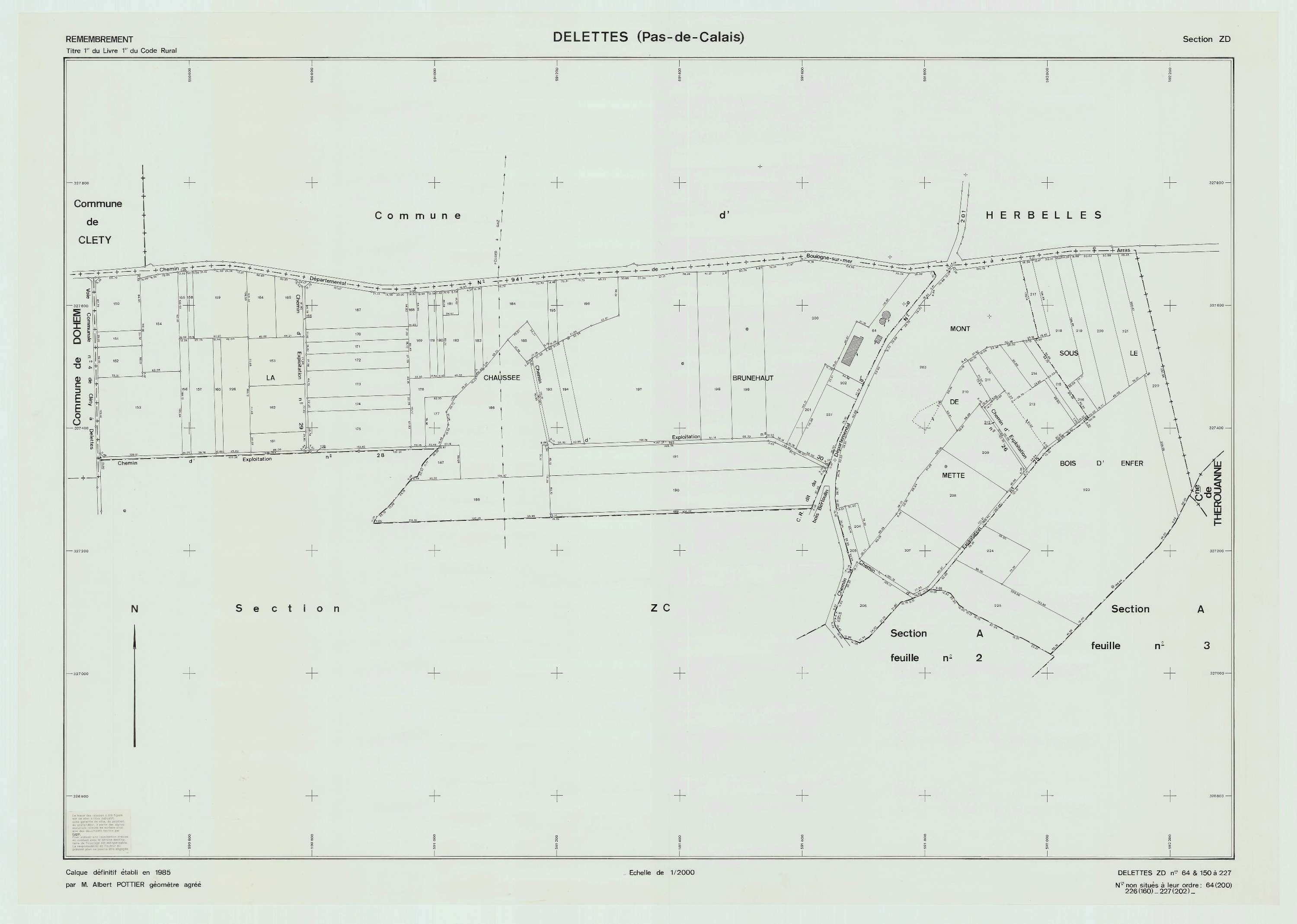 Delettes - Plan de remembrement : section ZD.