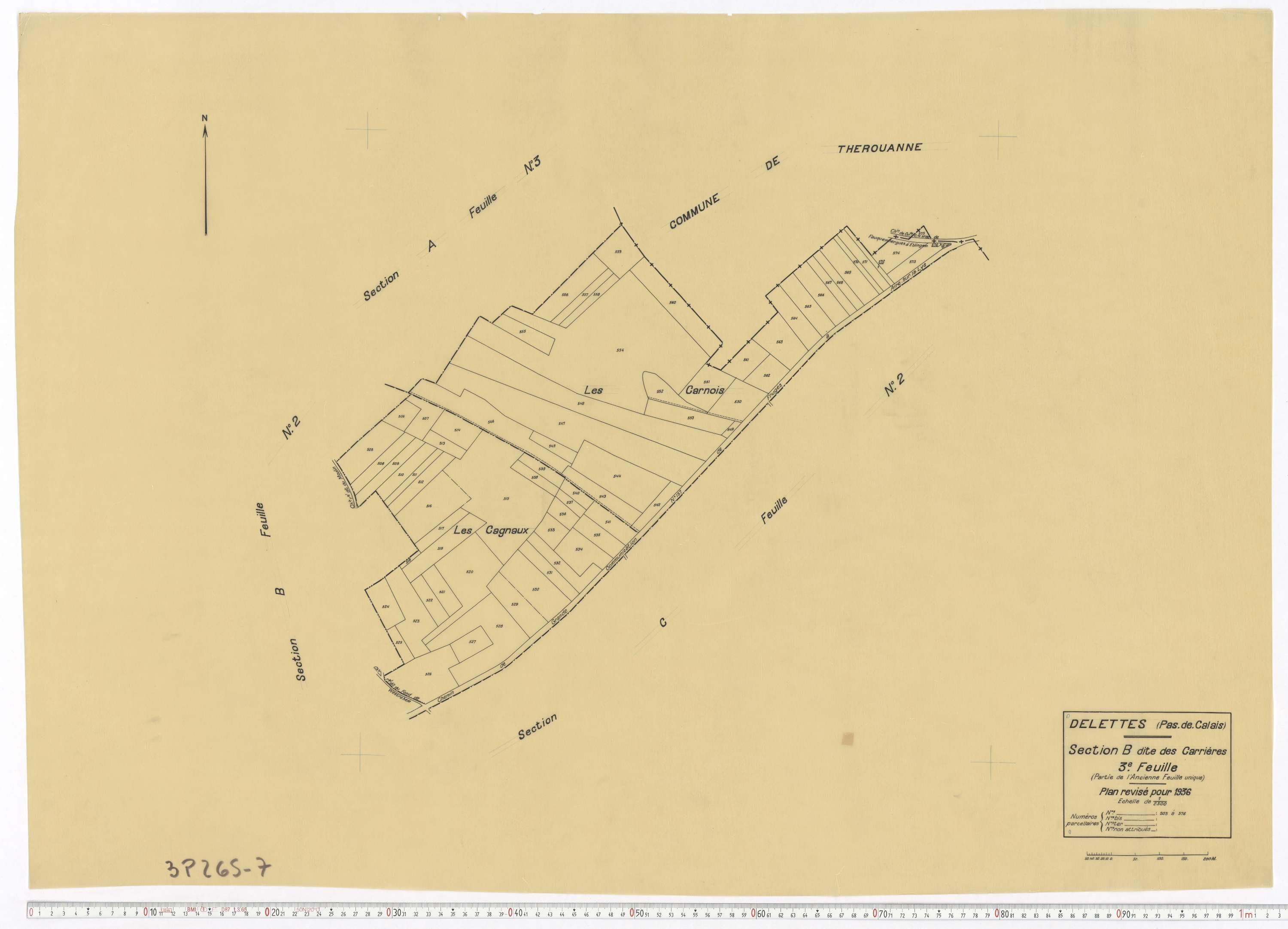 Delettes - Section B, feuille 3.