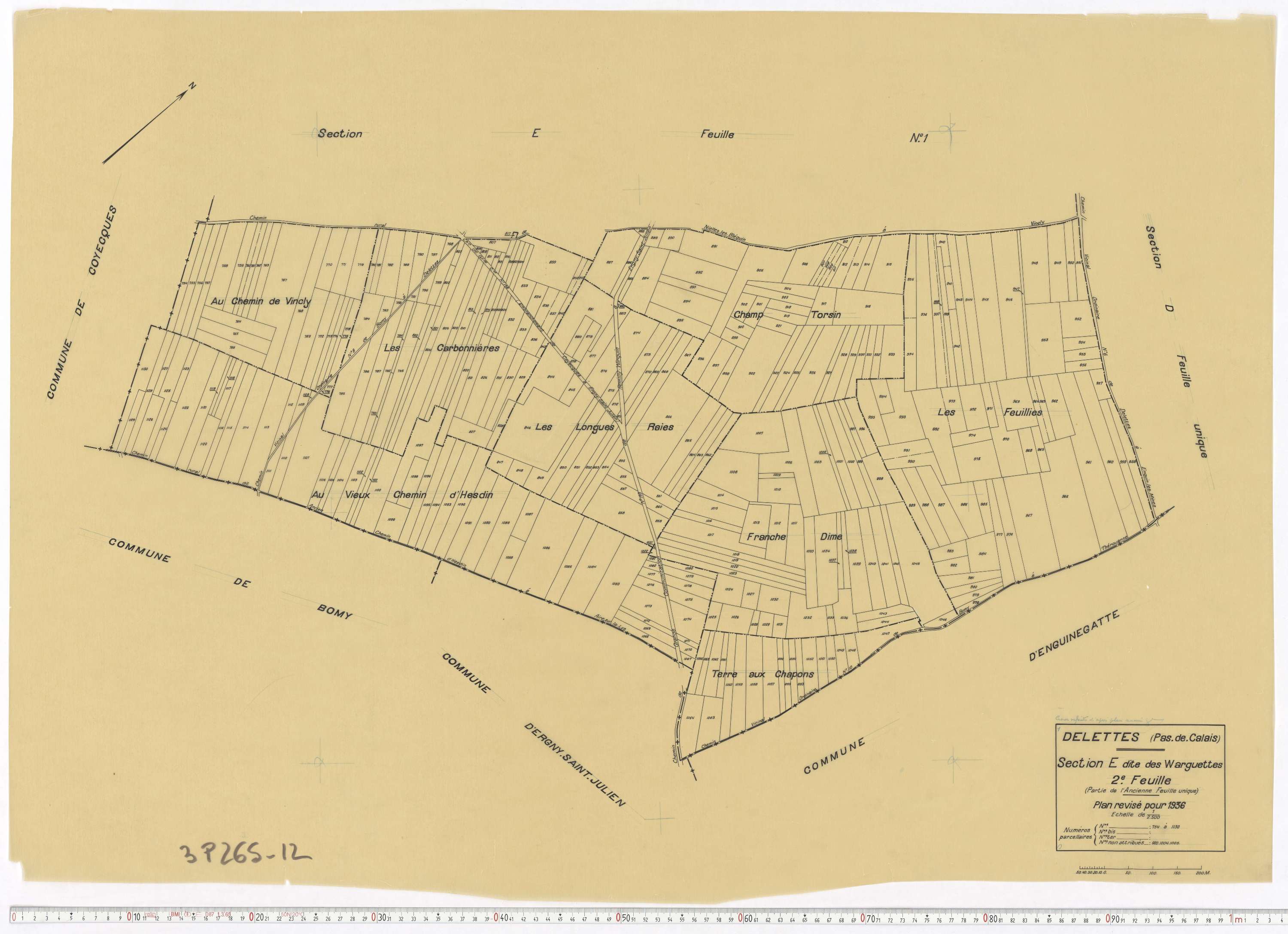 Delettes - Section E, feuille 2.