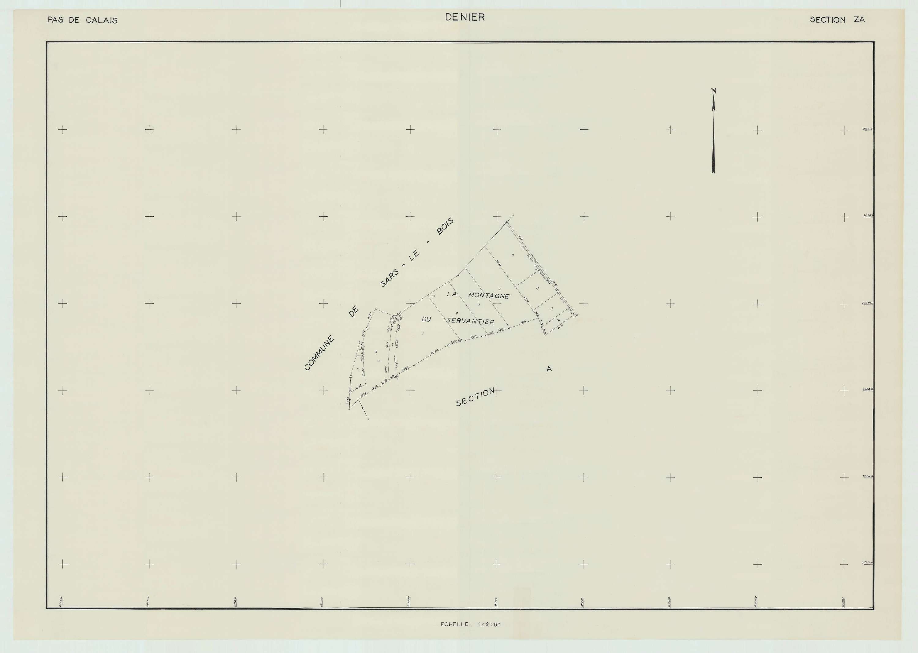 Denier - Plan de remembrement : section ZA.