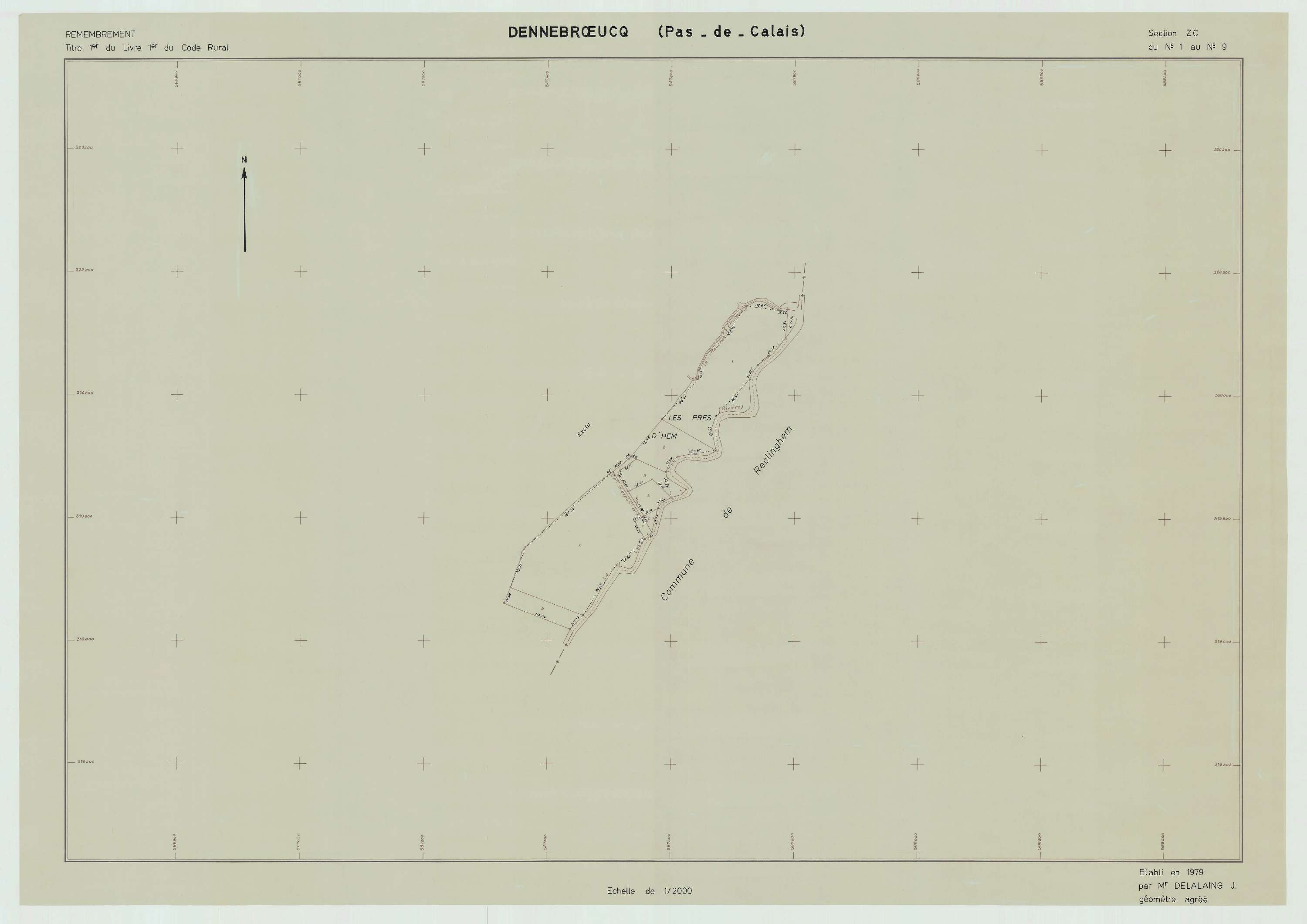 Dennebrœucq - Plan de remembrement : section ZC.