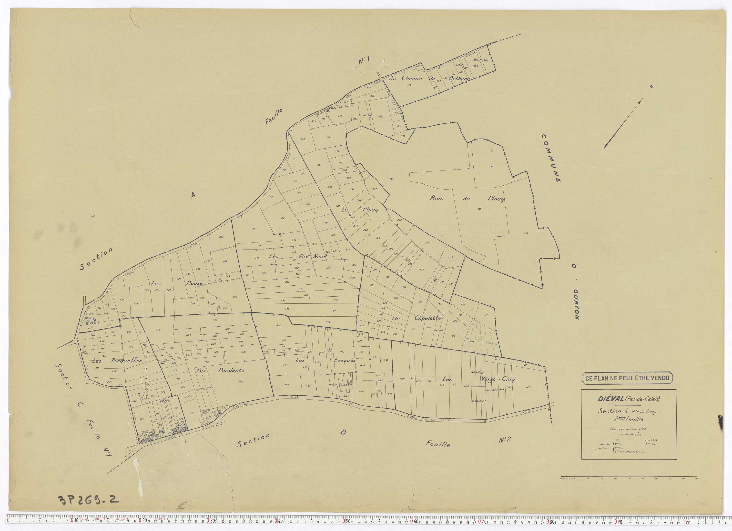 Diéval - Section A, feuille 2.