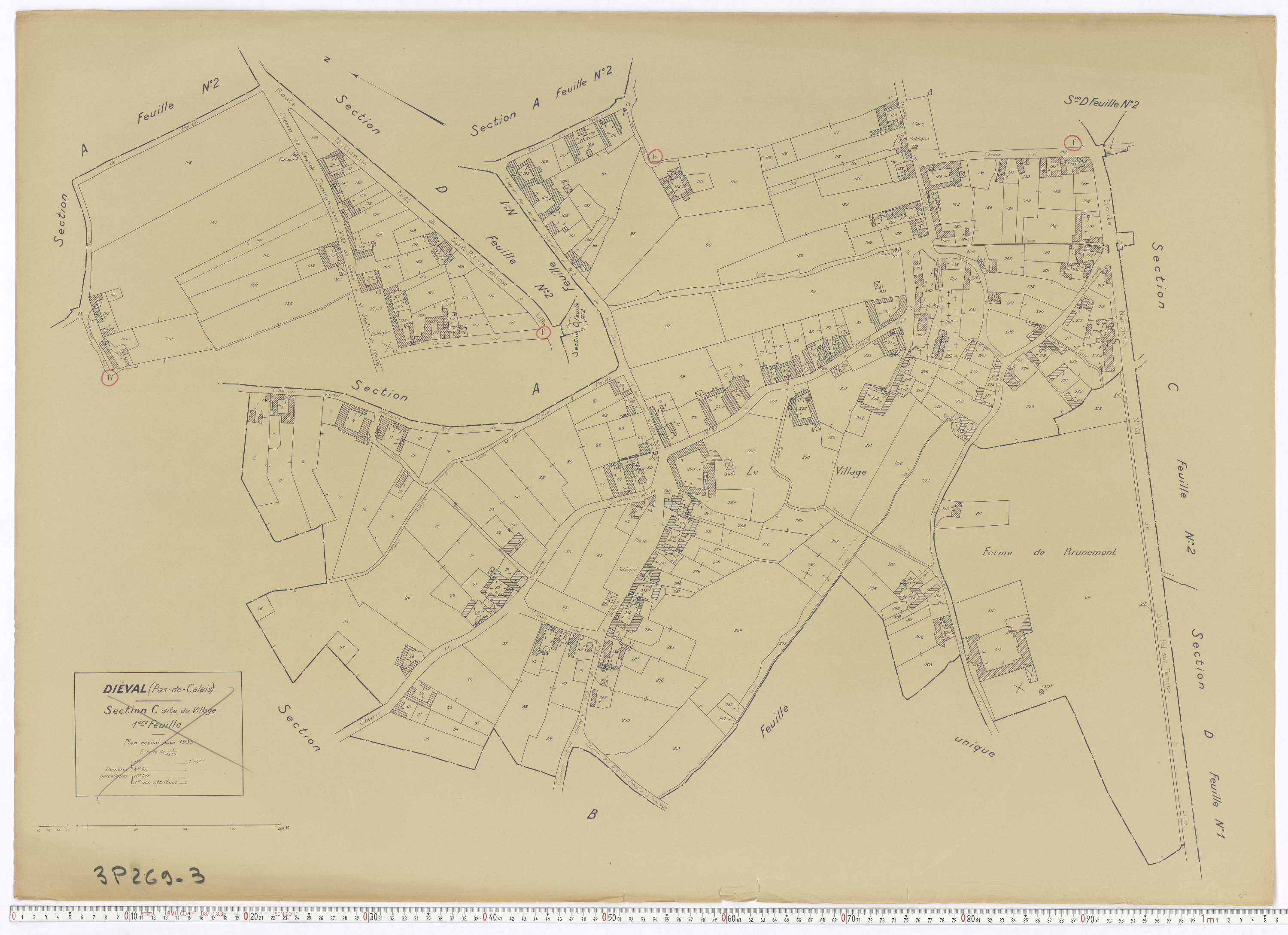 Diéval - Section C, feuille 1.