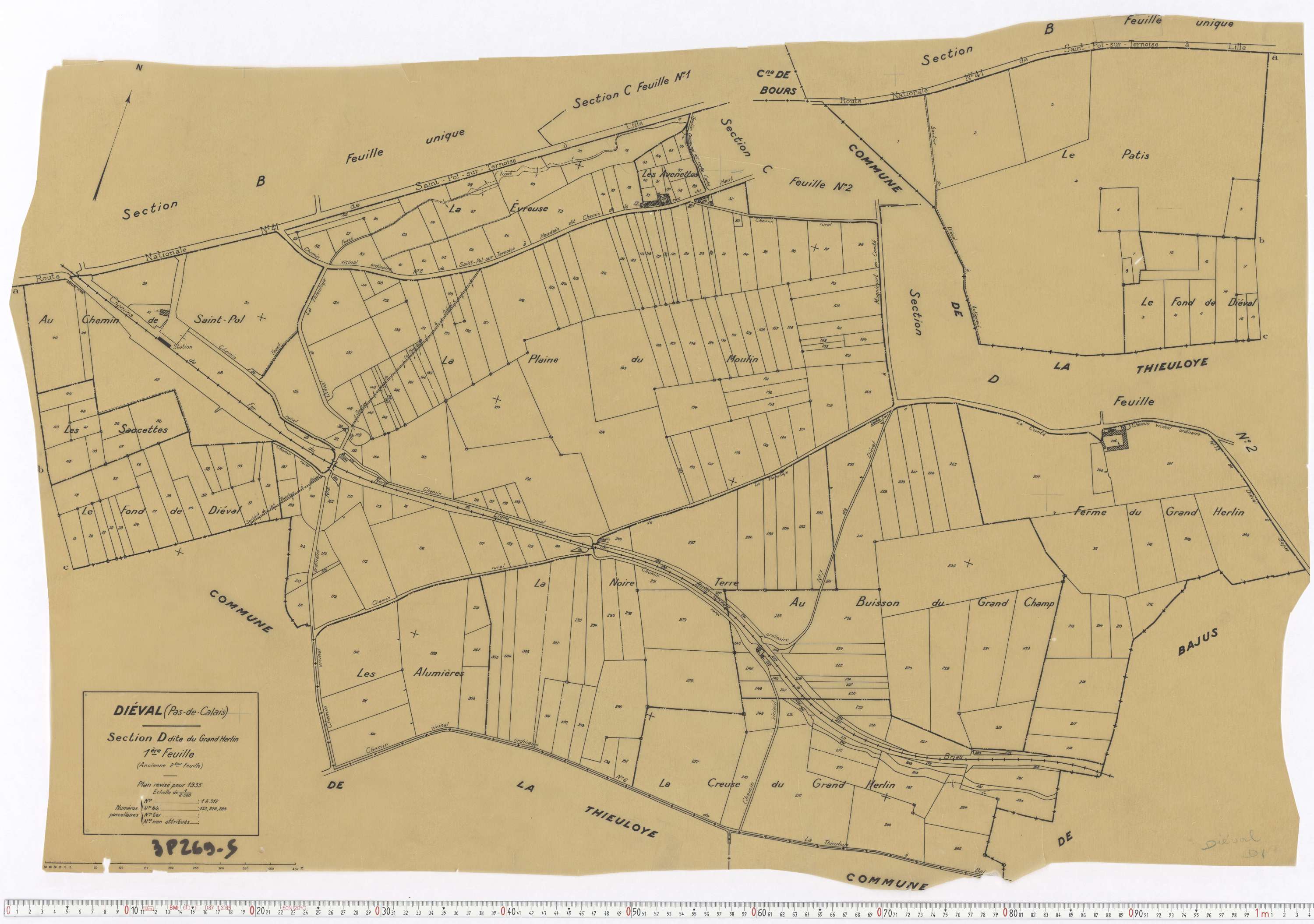Diéval - Section D, feuille 1.