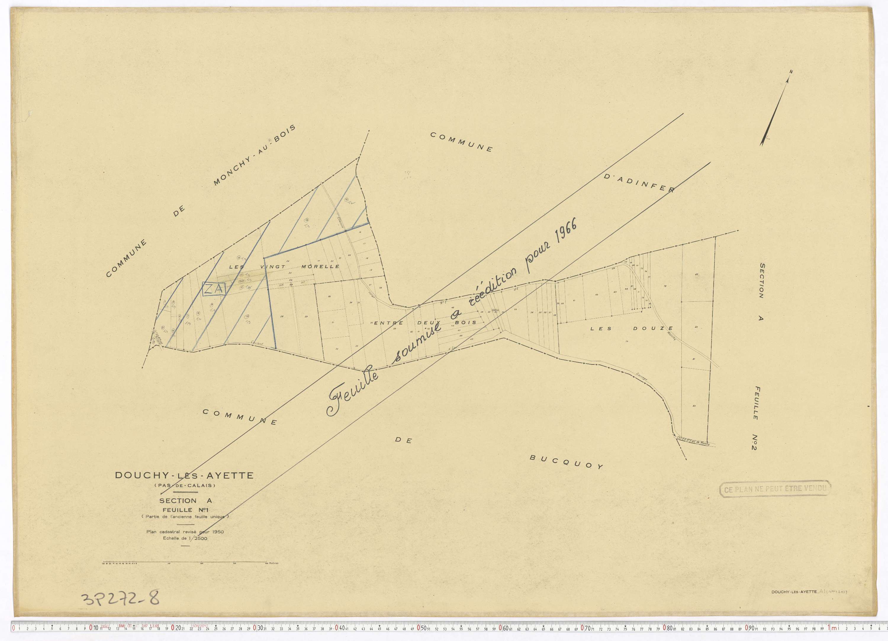 Douchy-lès-Ayette - Section A, feuille 1.