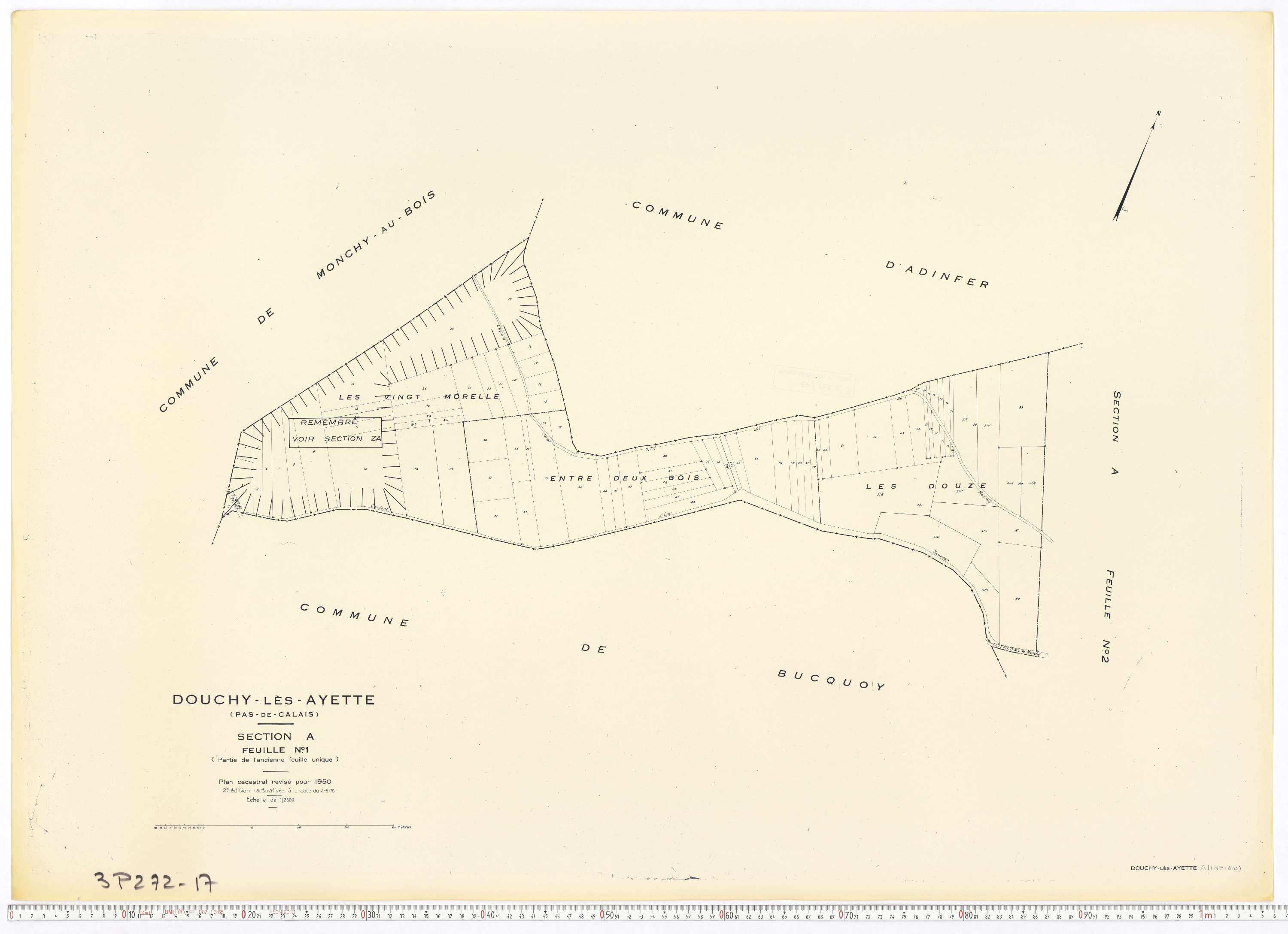 Douchy-lès-Ayette - Section A, feuille 1.