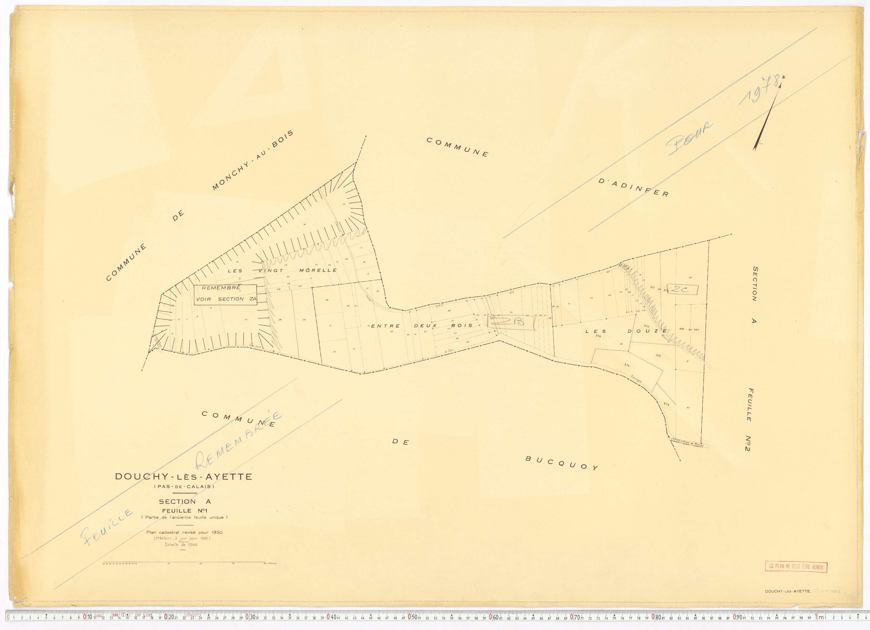 Douchy-lès-Ayette - Section A, feuille 1.