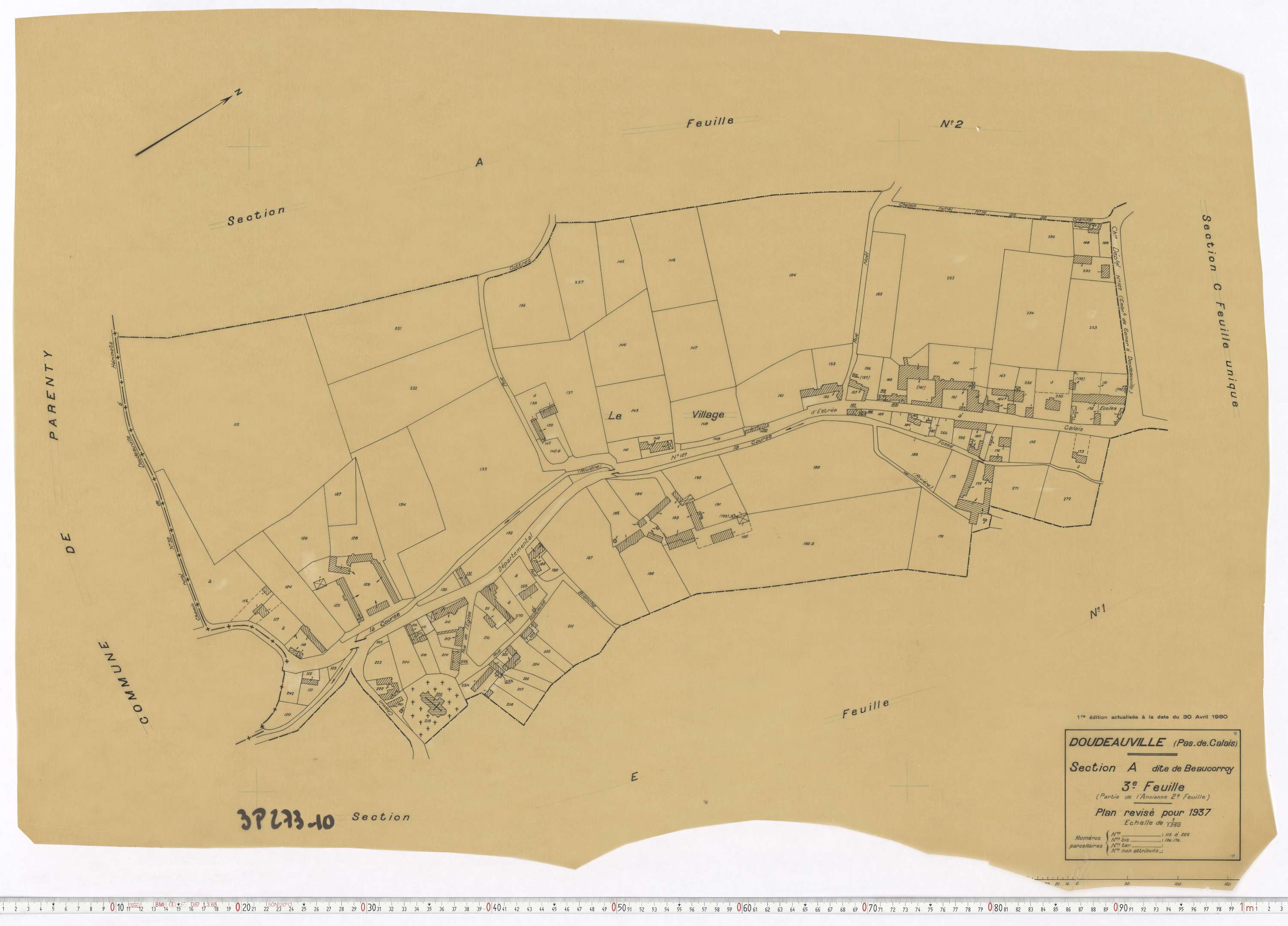 Doudeauville - Section A, feuille 3.