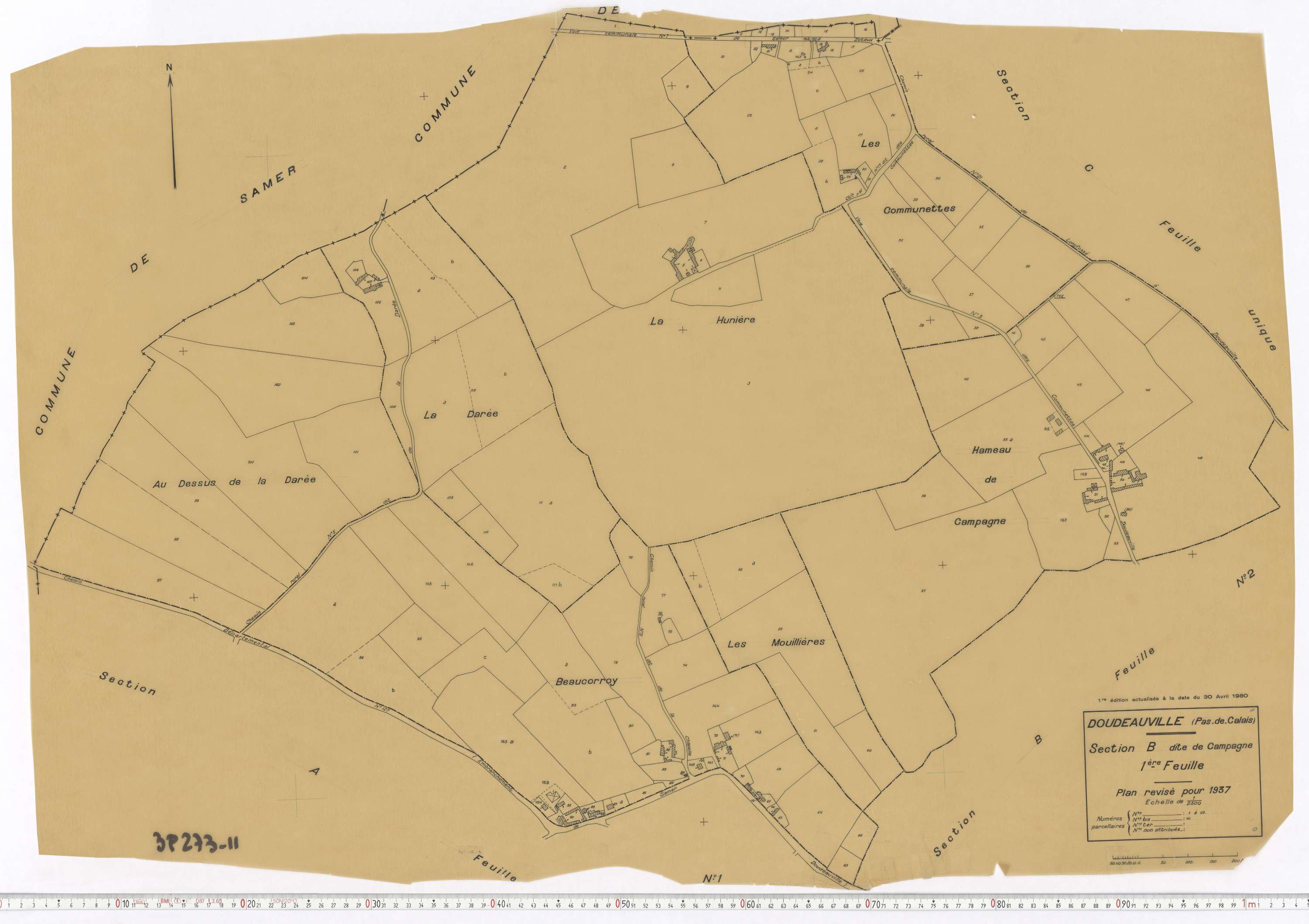 Doudeauville - Section B, feuille 1.