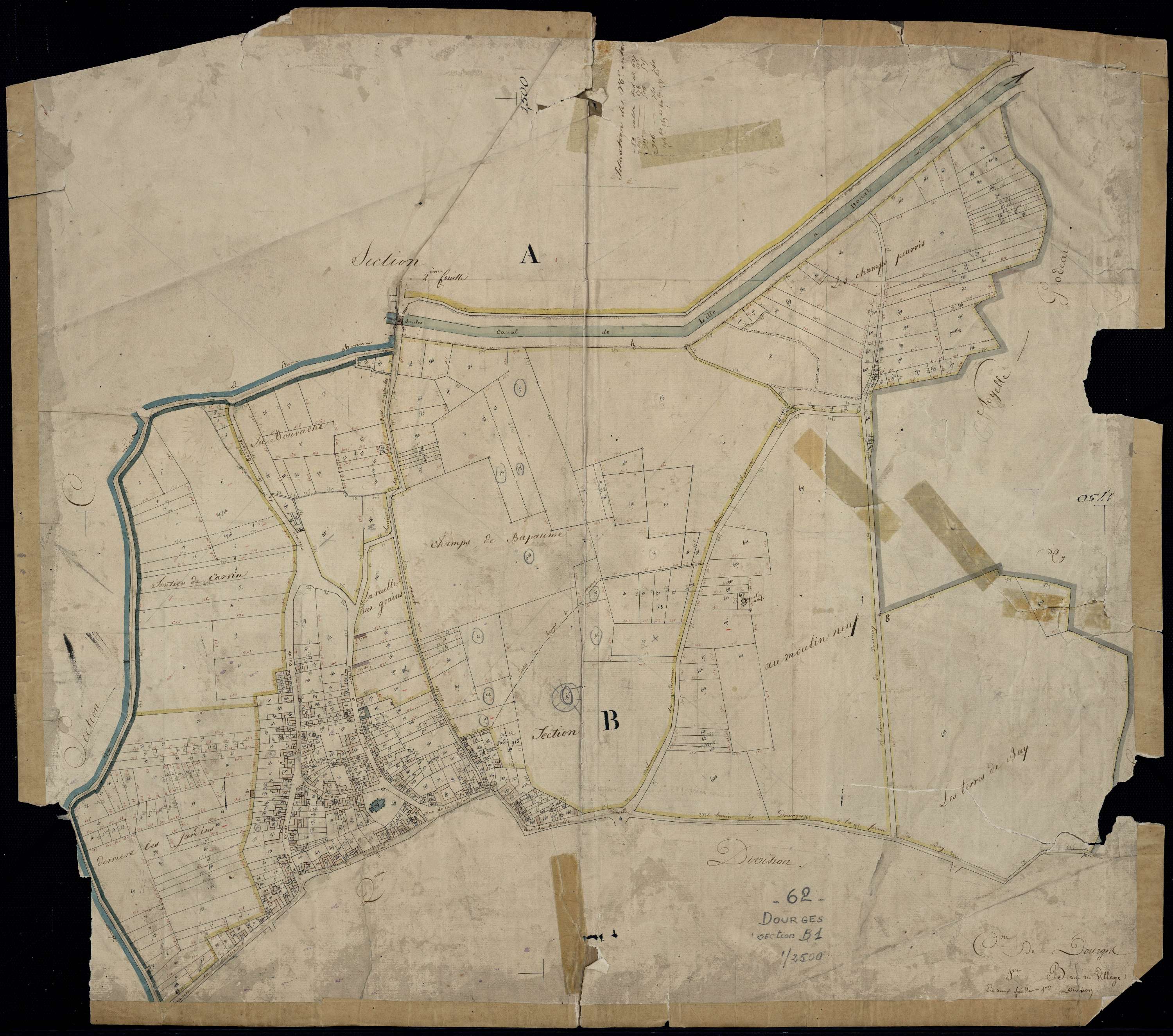 Dourges - Section B, 1re feuille