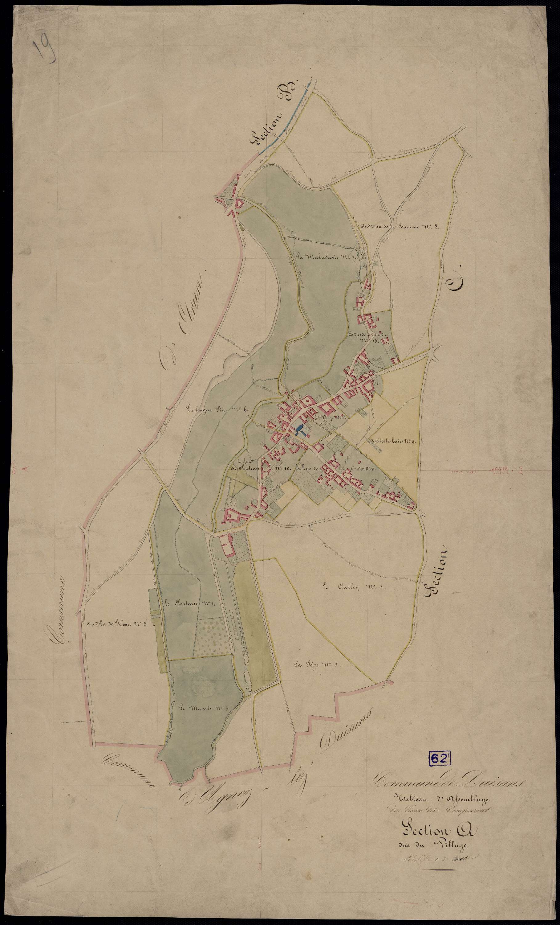 Duisans - Section A : tableau d'assemblage