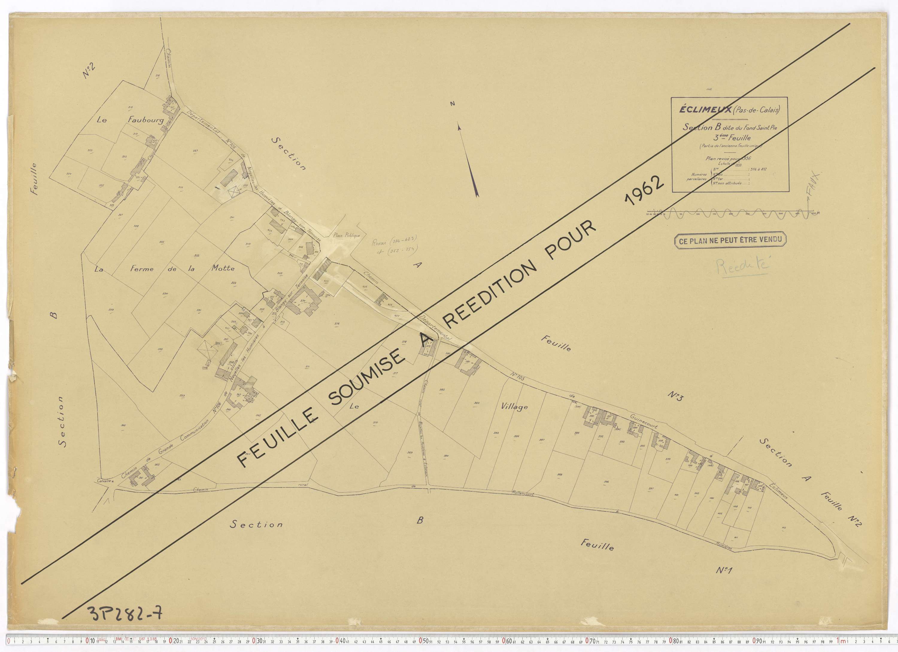 Éclimeux - Section B, feuille 3.