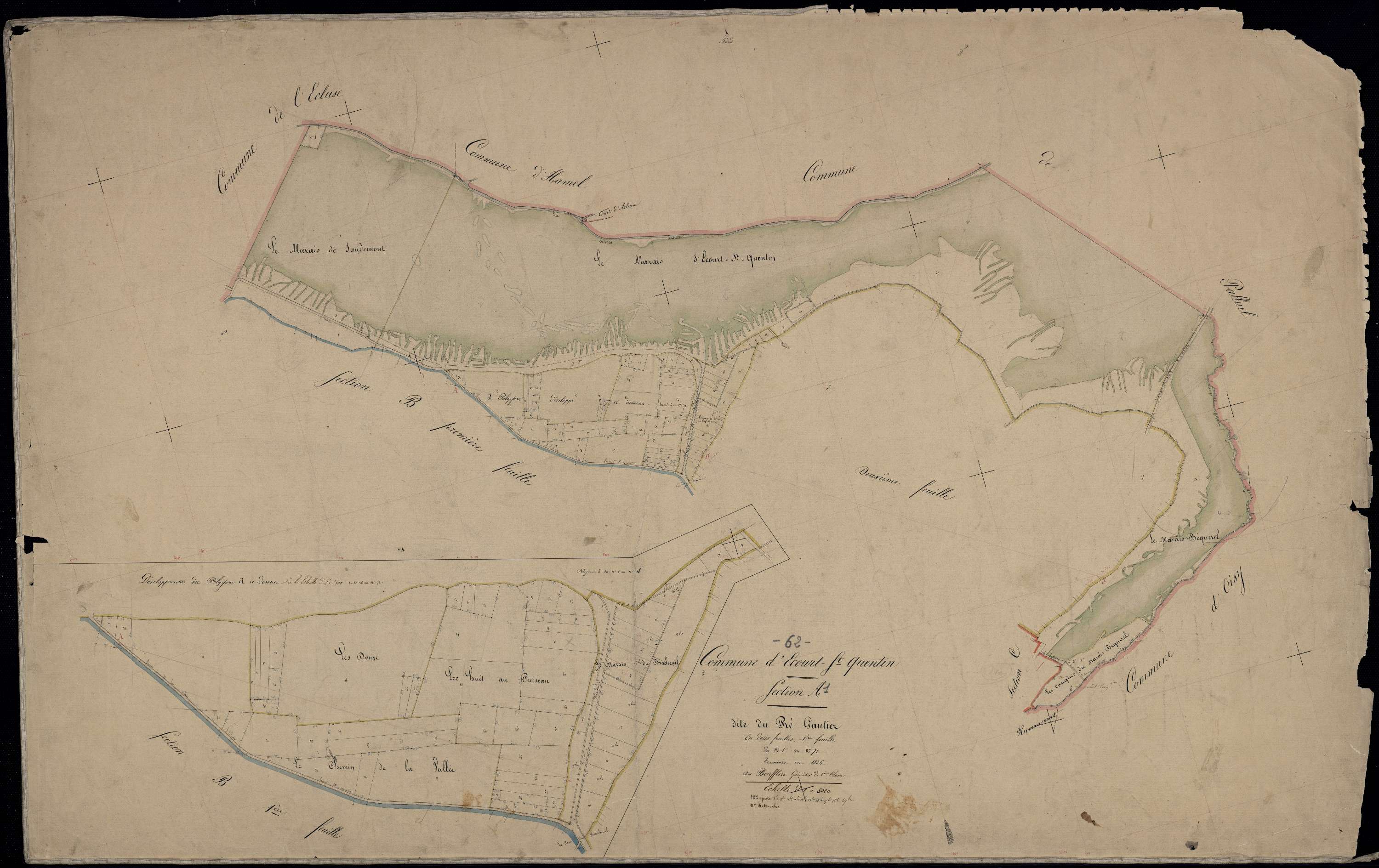 Écourt-Saint-Quentin - Section A, 1re feuille