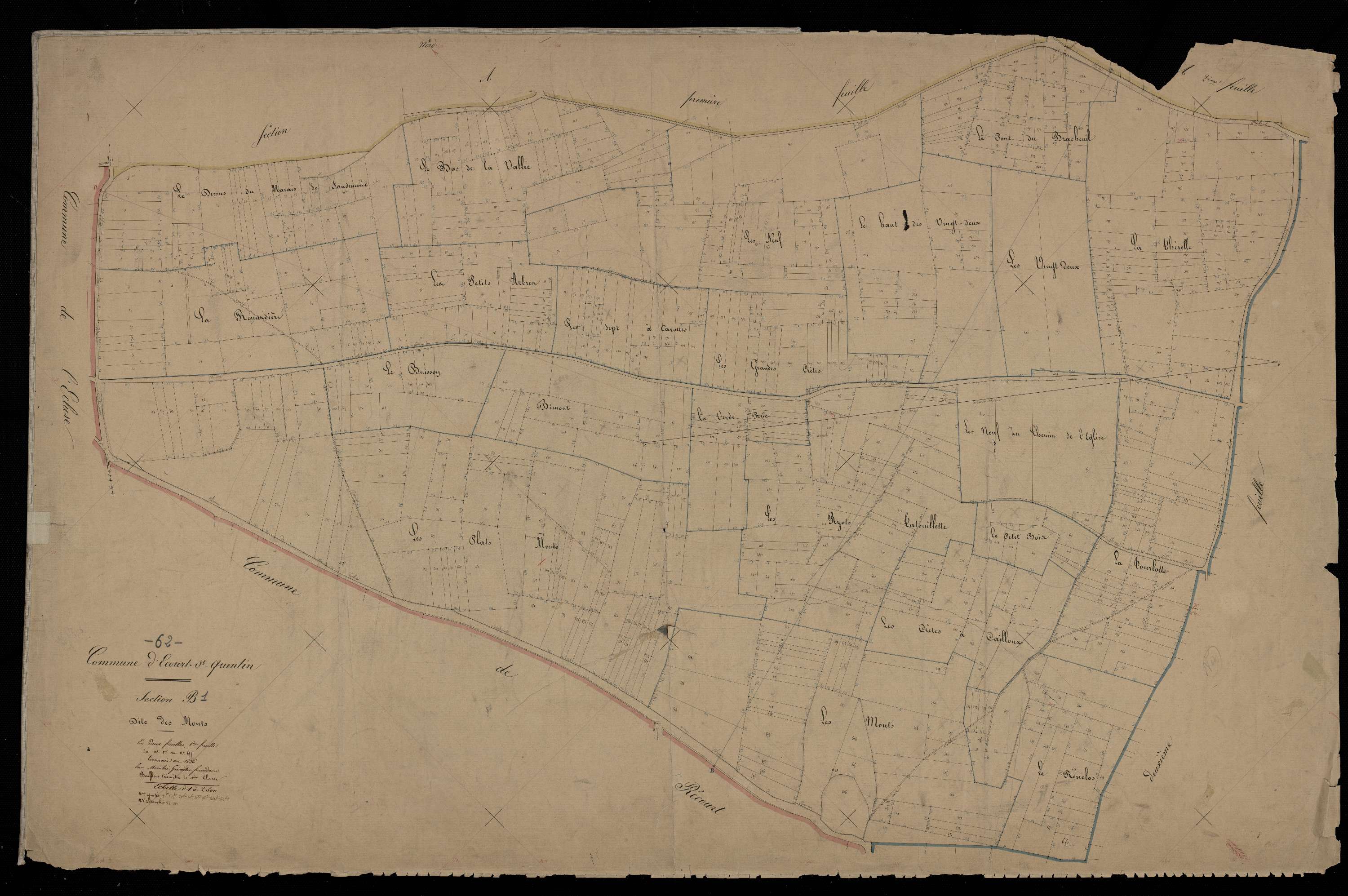 Écourt-Saint-Quentin - Section B, 1re feuille