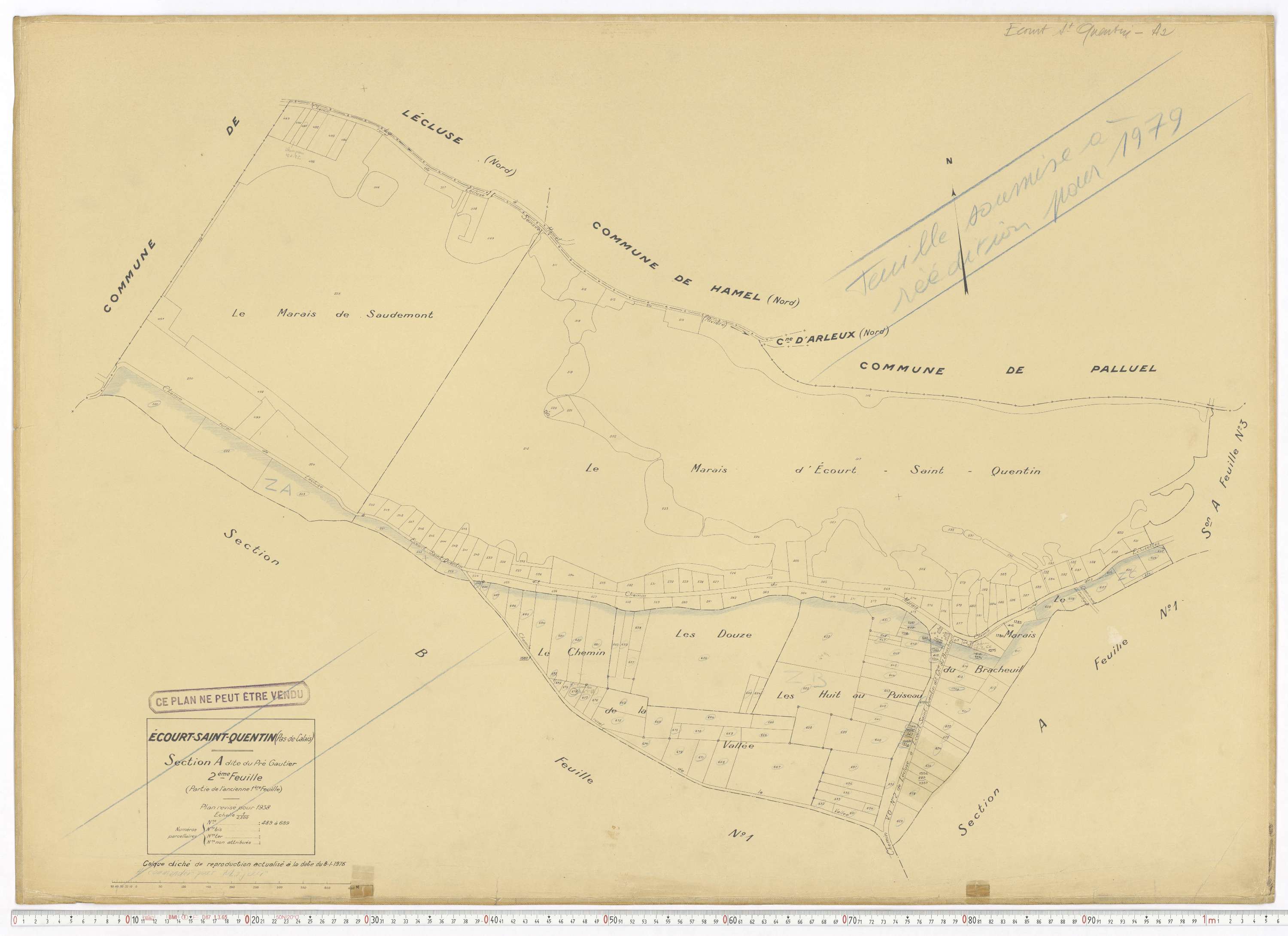 Écourt-Saint-Quentin - Section A, feuille 2.