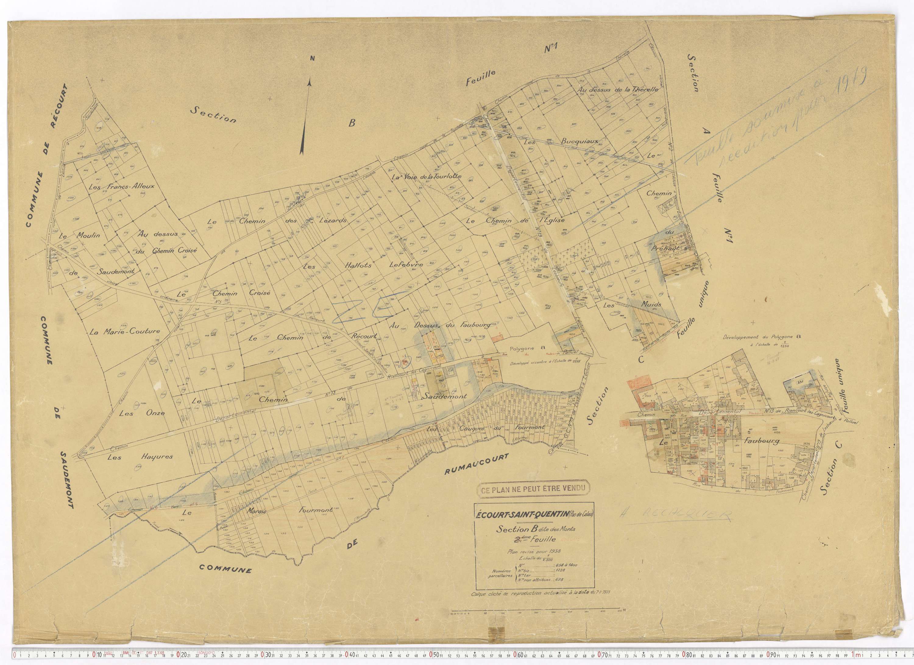 Écourt-Saint-Quentin - Section B, feuille 2.