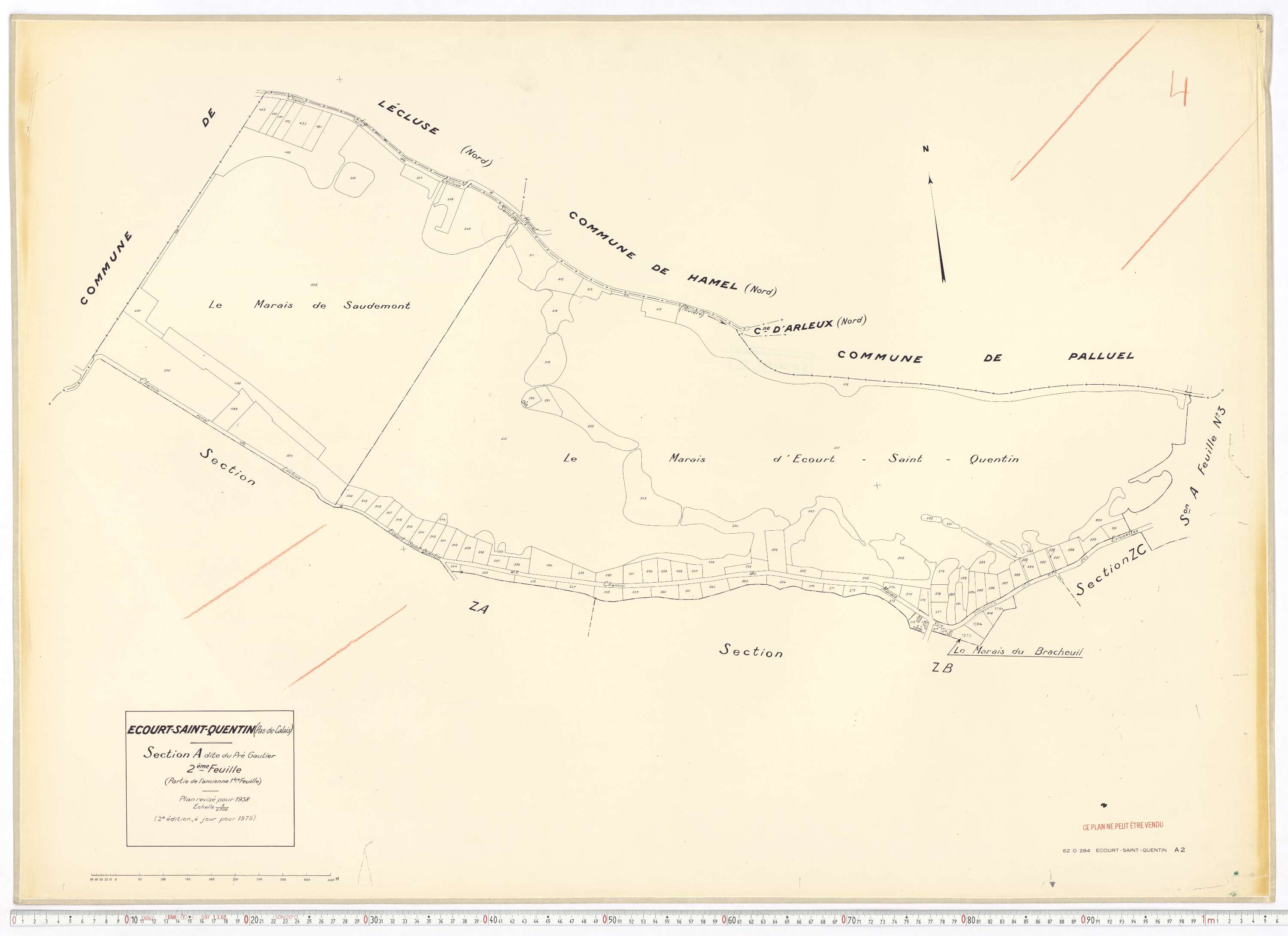 Écourt-Saint-Quentin - Section A, feuille 2.