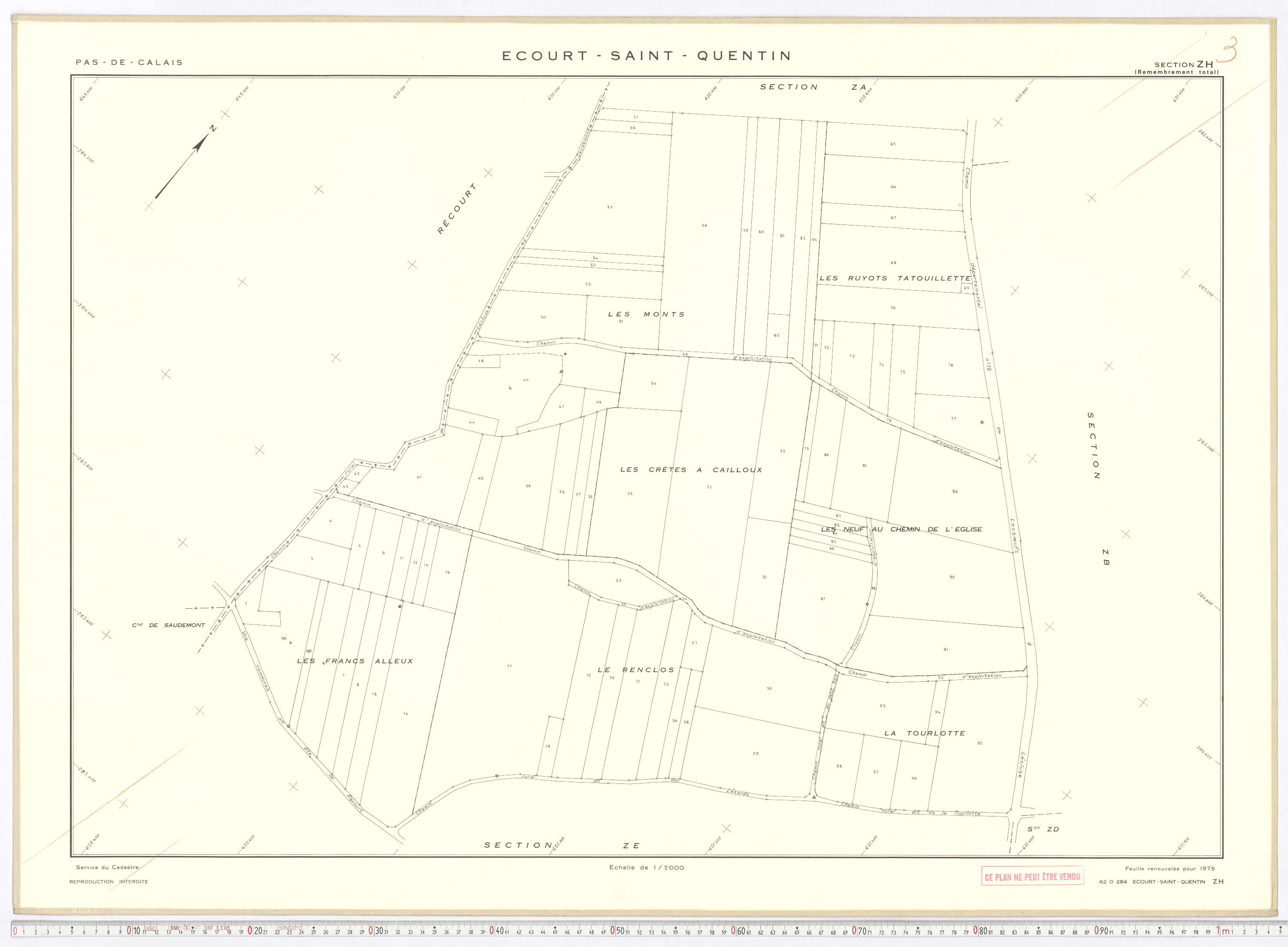 Écourt-Saint-Quentin - Section ZH.