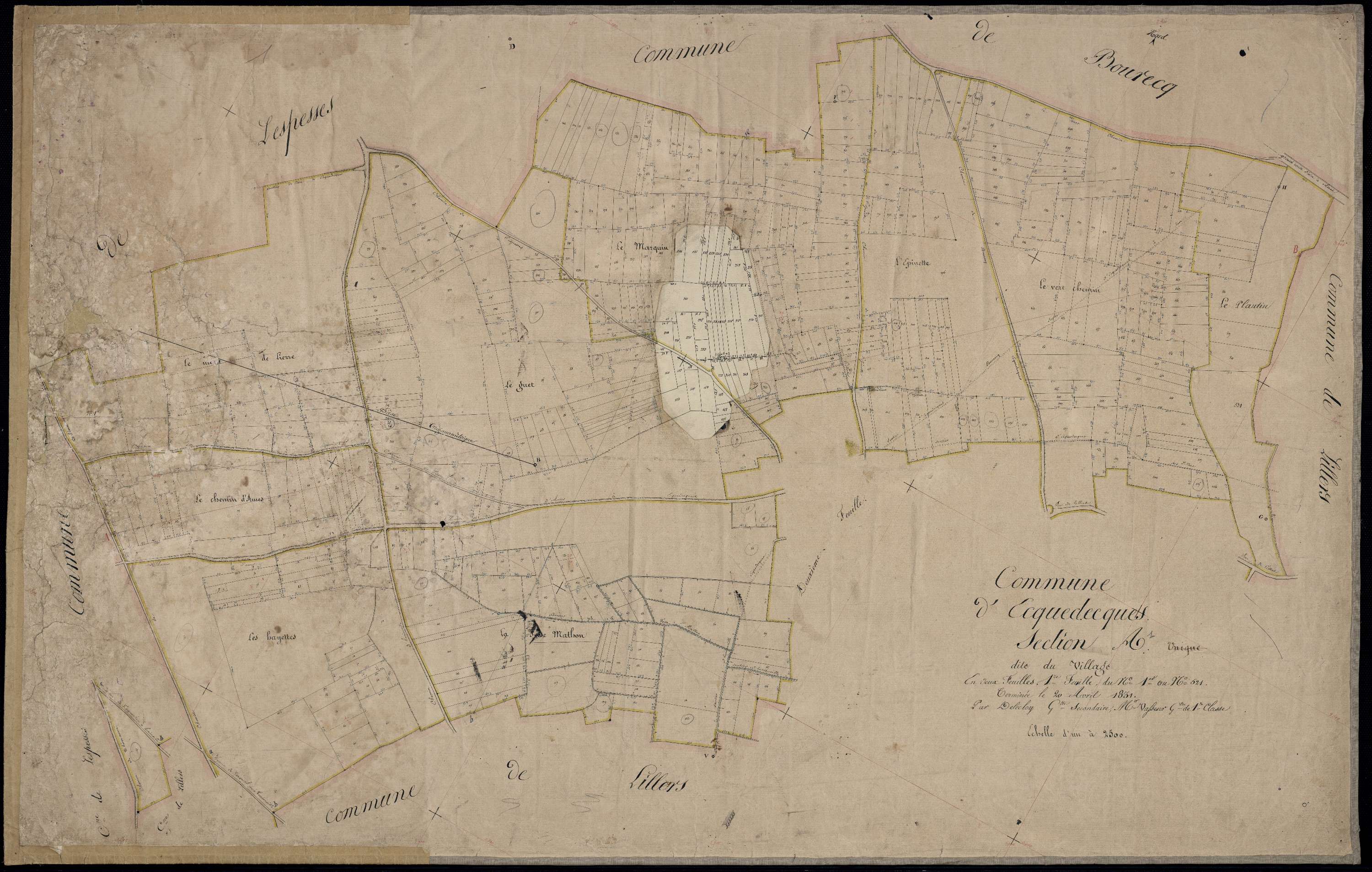 Ecques - Section A, 1re feuille