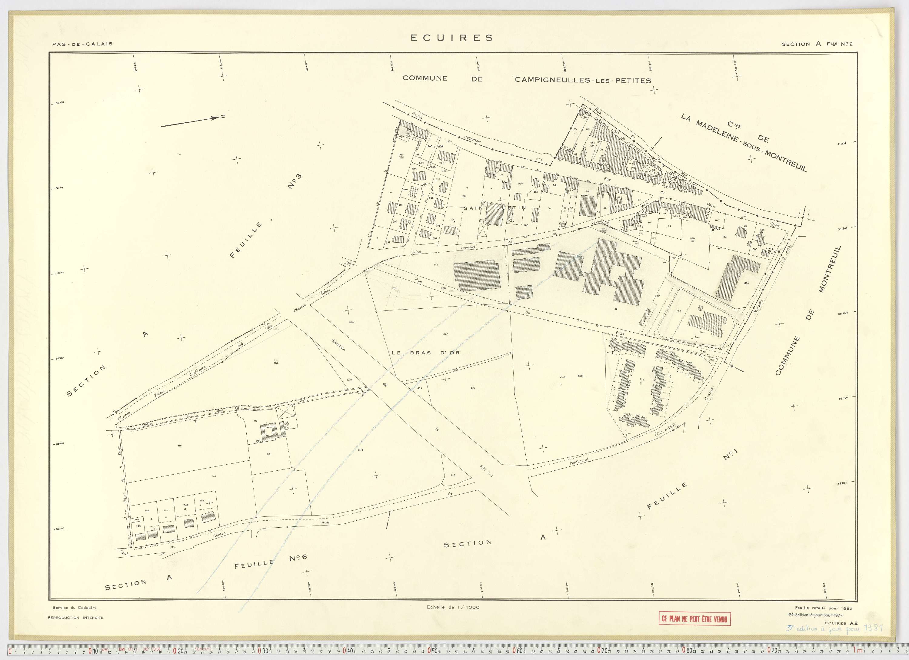 Écuires - Section A, feuille 2.
