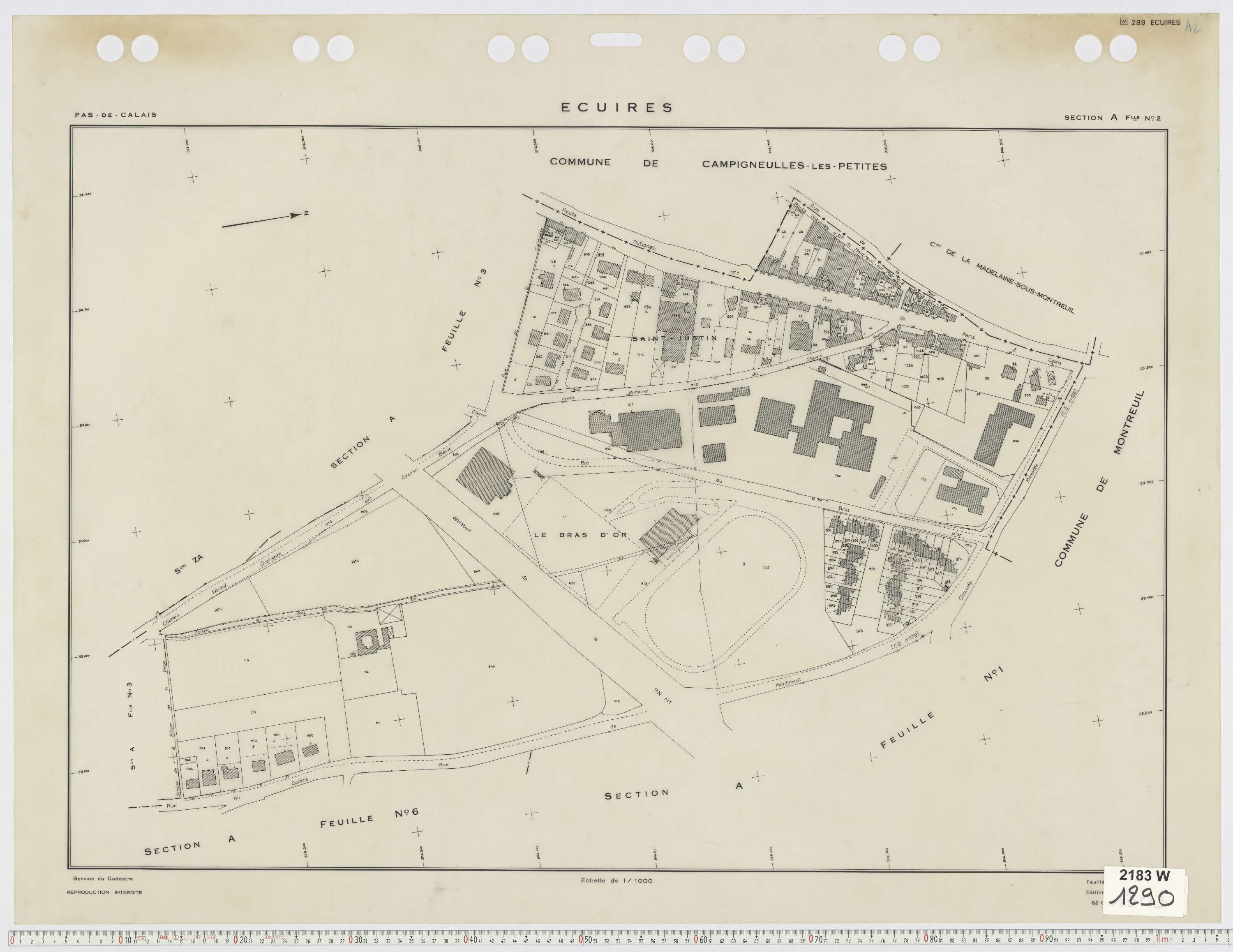 Écuires - Section A, feuille 2.