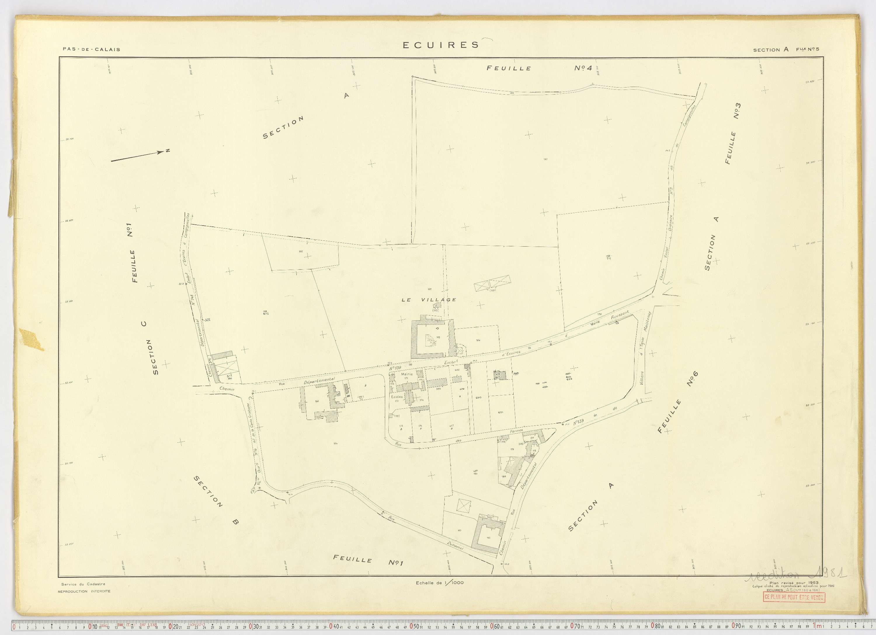 Écuires - Section A, feuille 5.