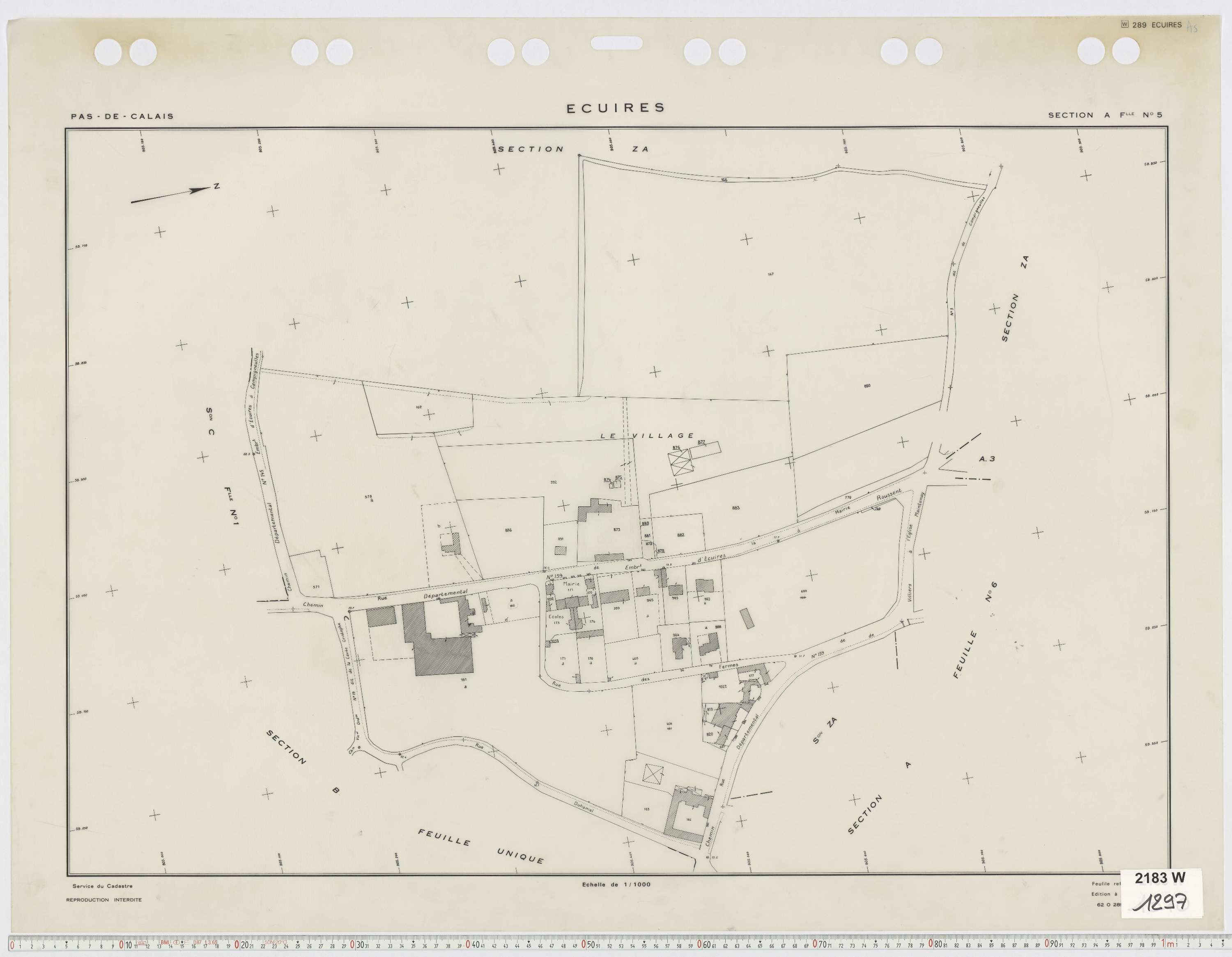 Écuires - Section A, feuille 5.