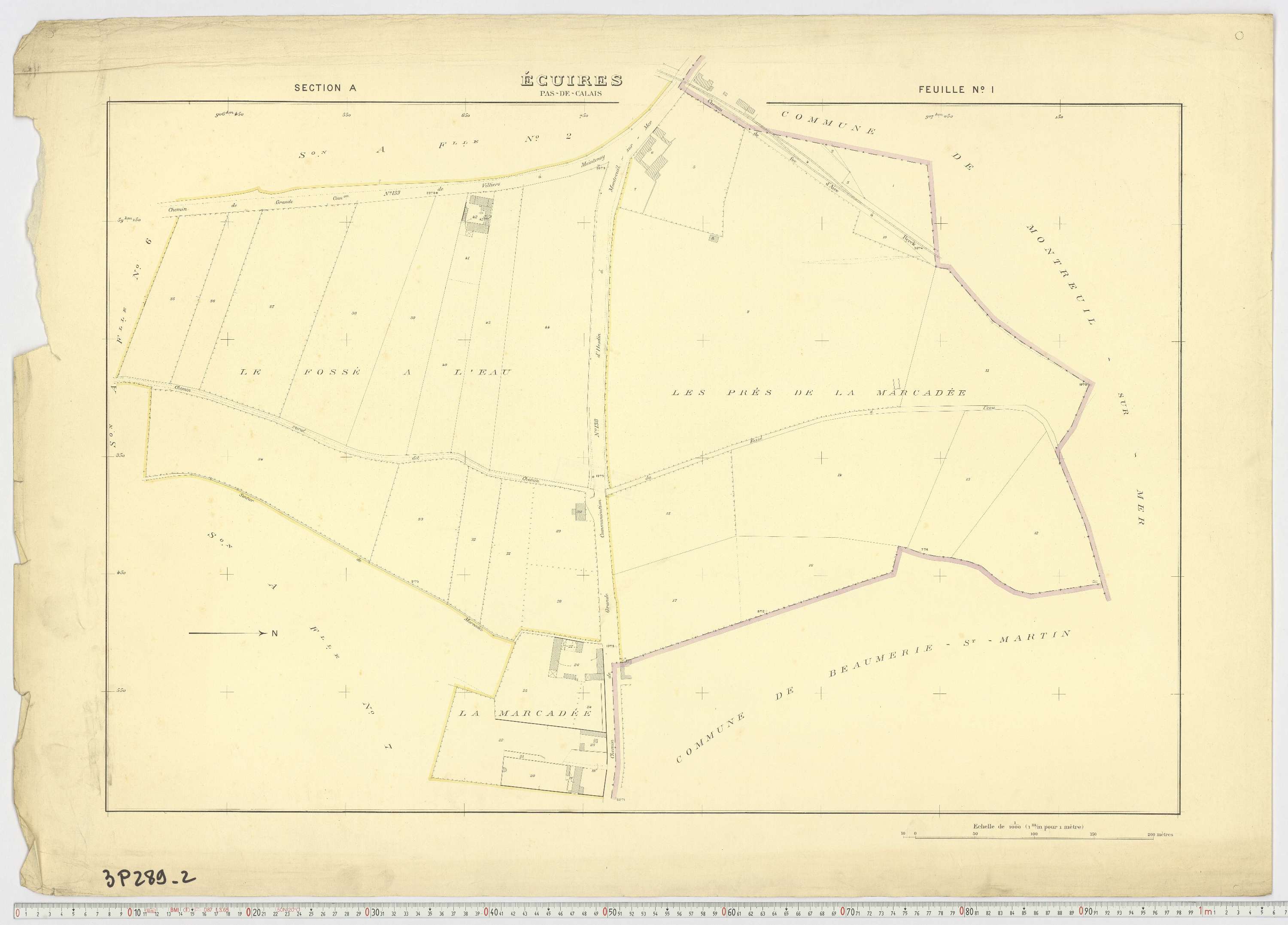 Écuires - Section A, feuille 1.