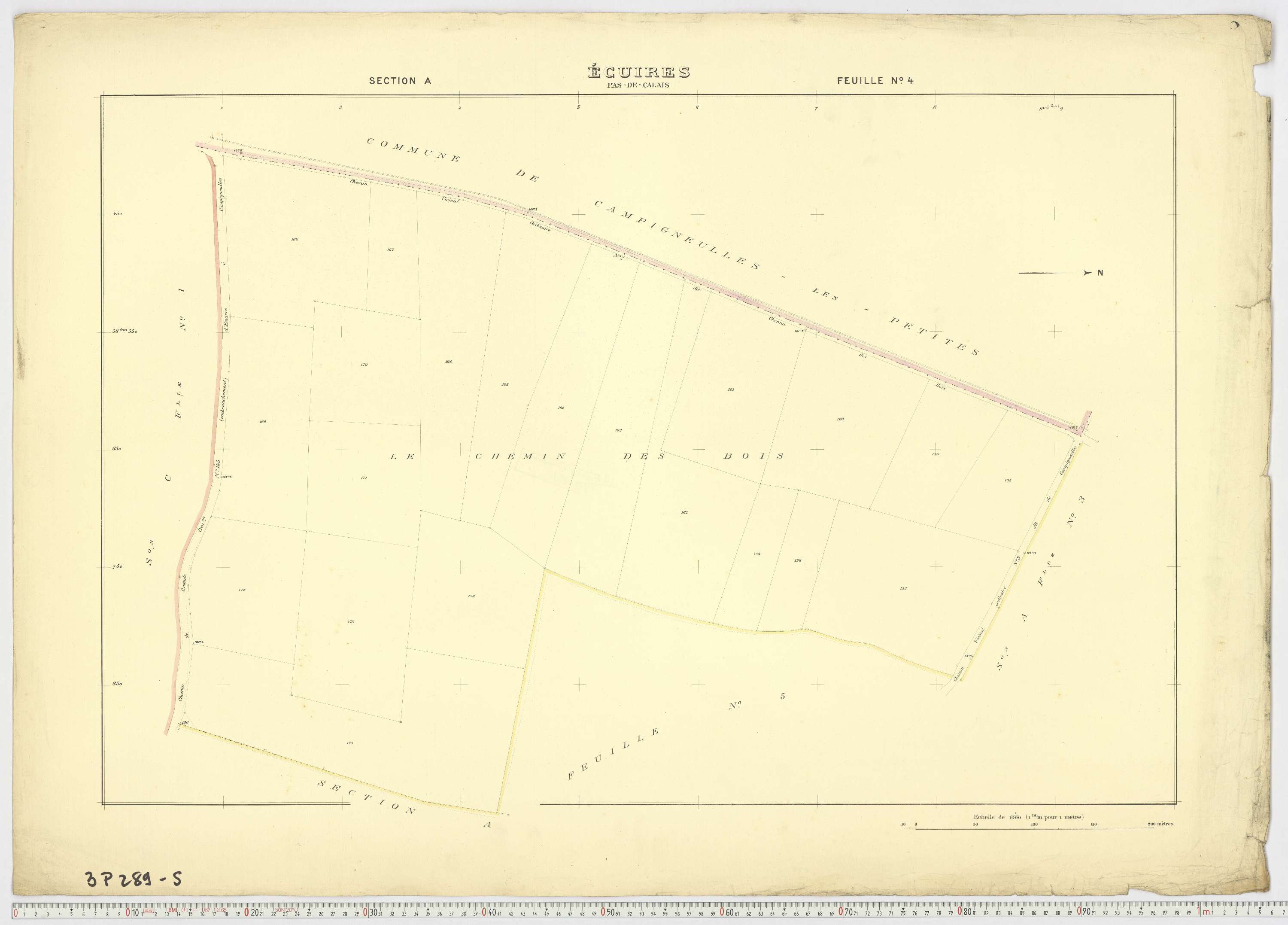 Écuires - Section A, feuille 4.
