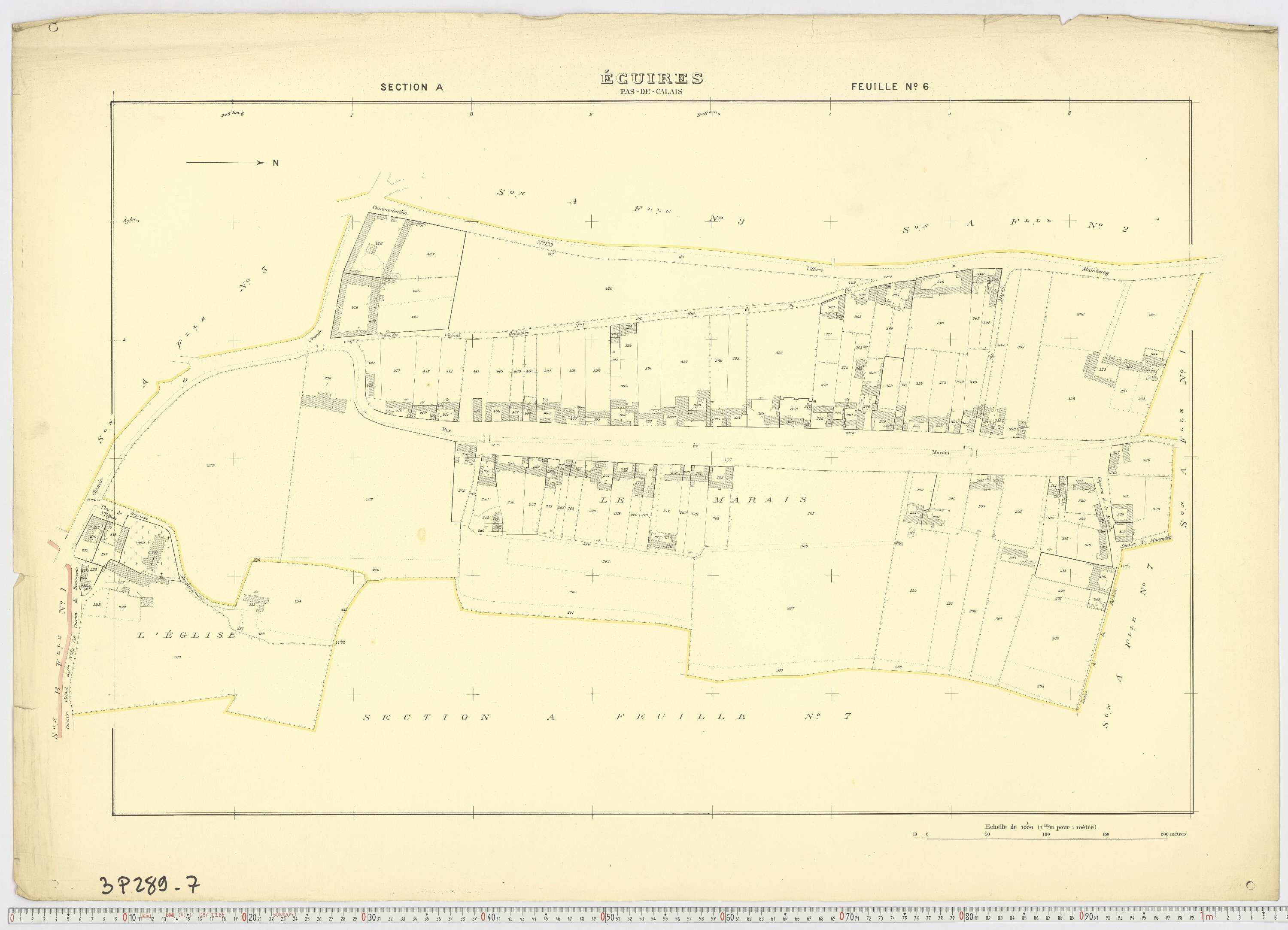 Écuires - Section A, feuille 6.