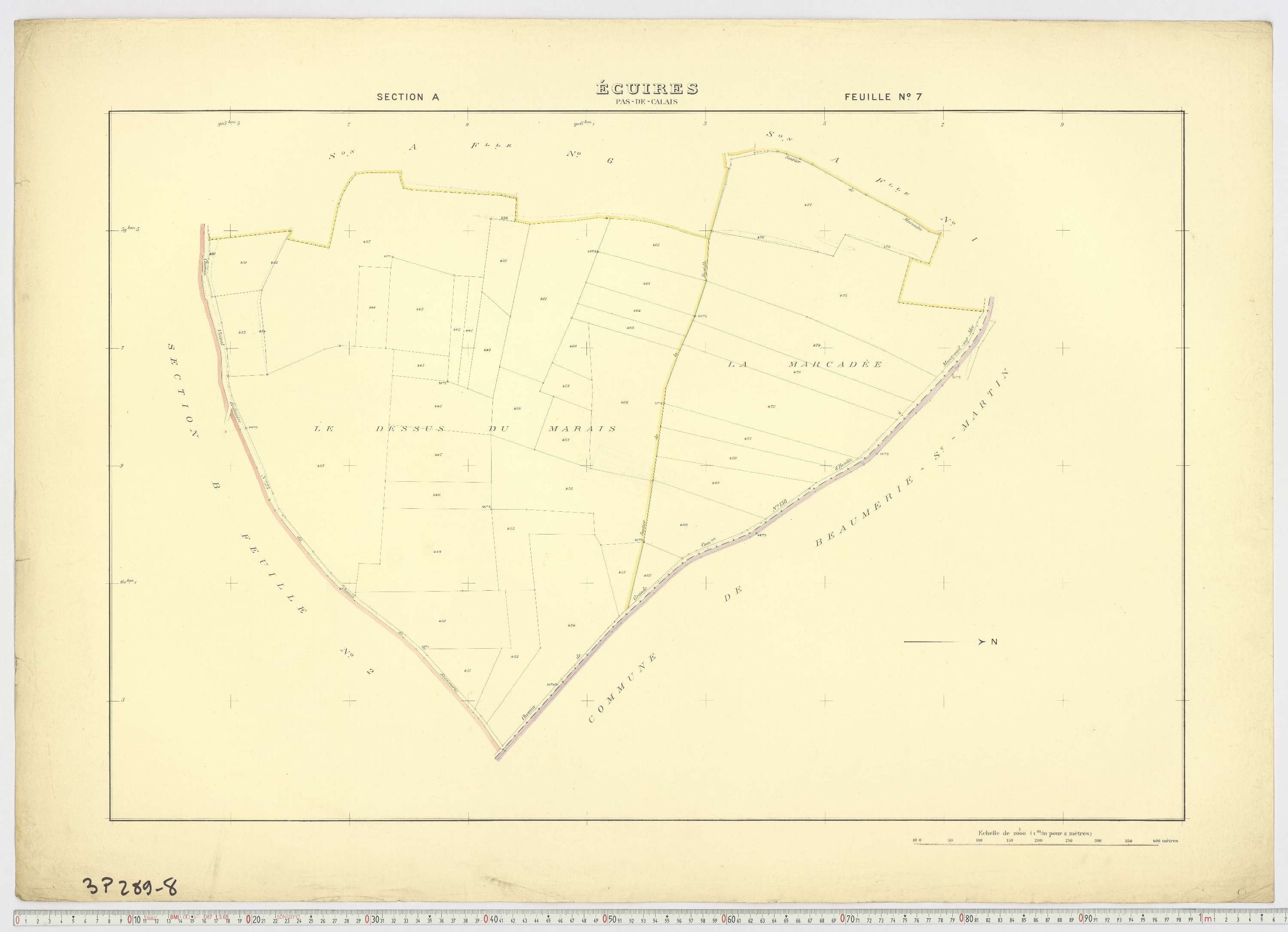 Écuires - Section A, feuille 7.