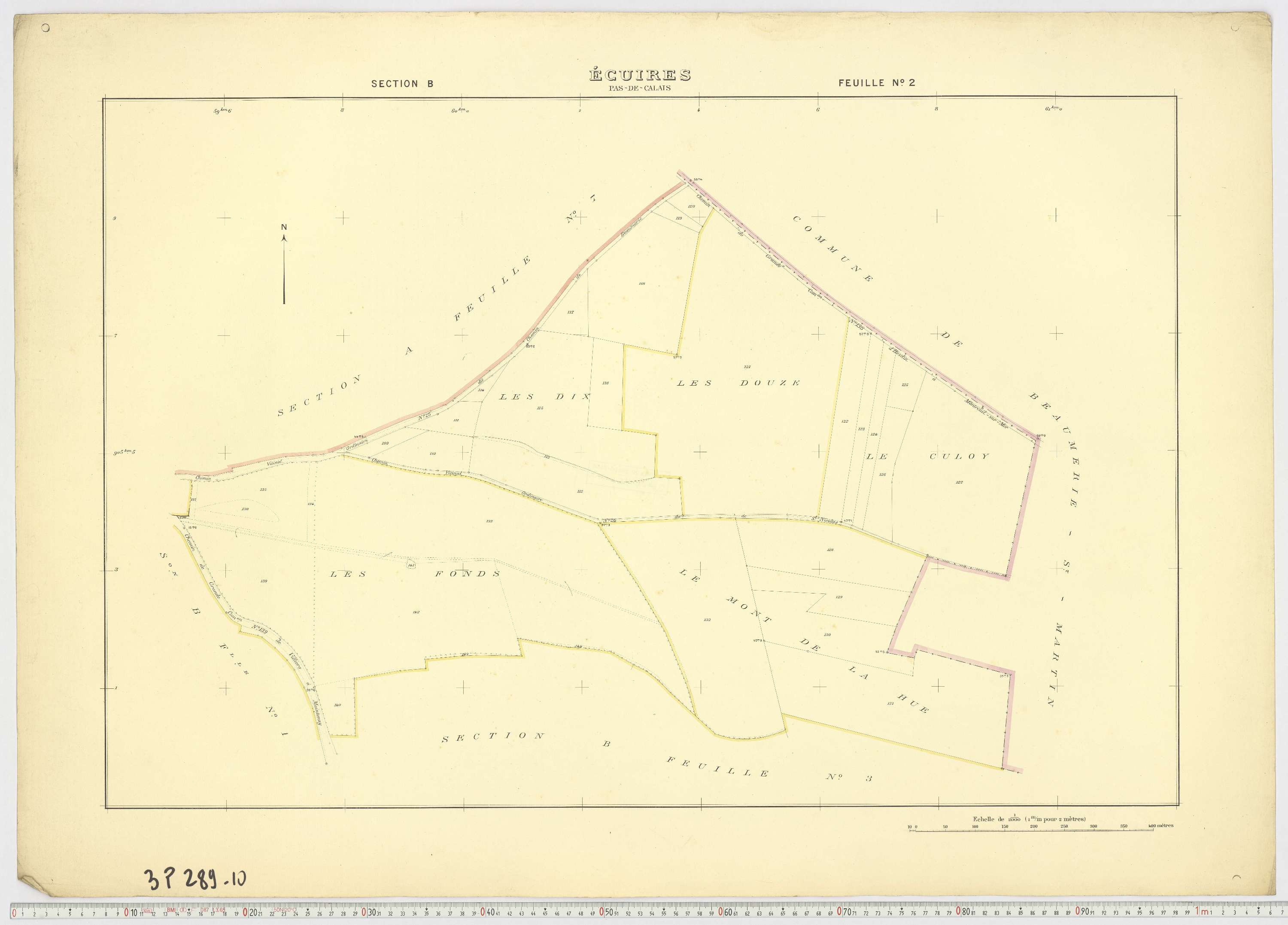 Écuires - Section B, feuille 2.