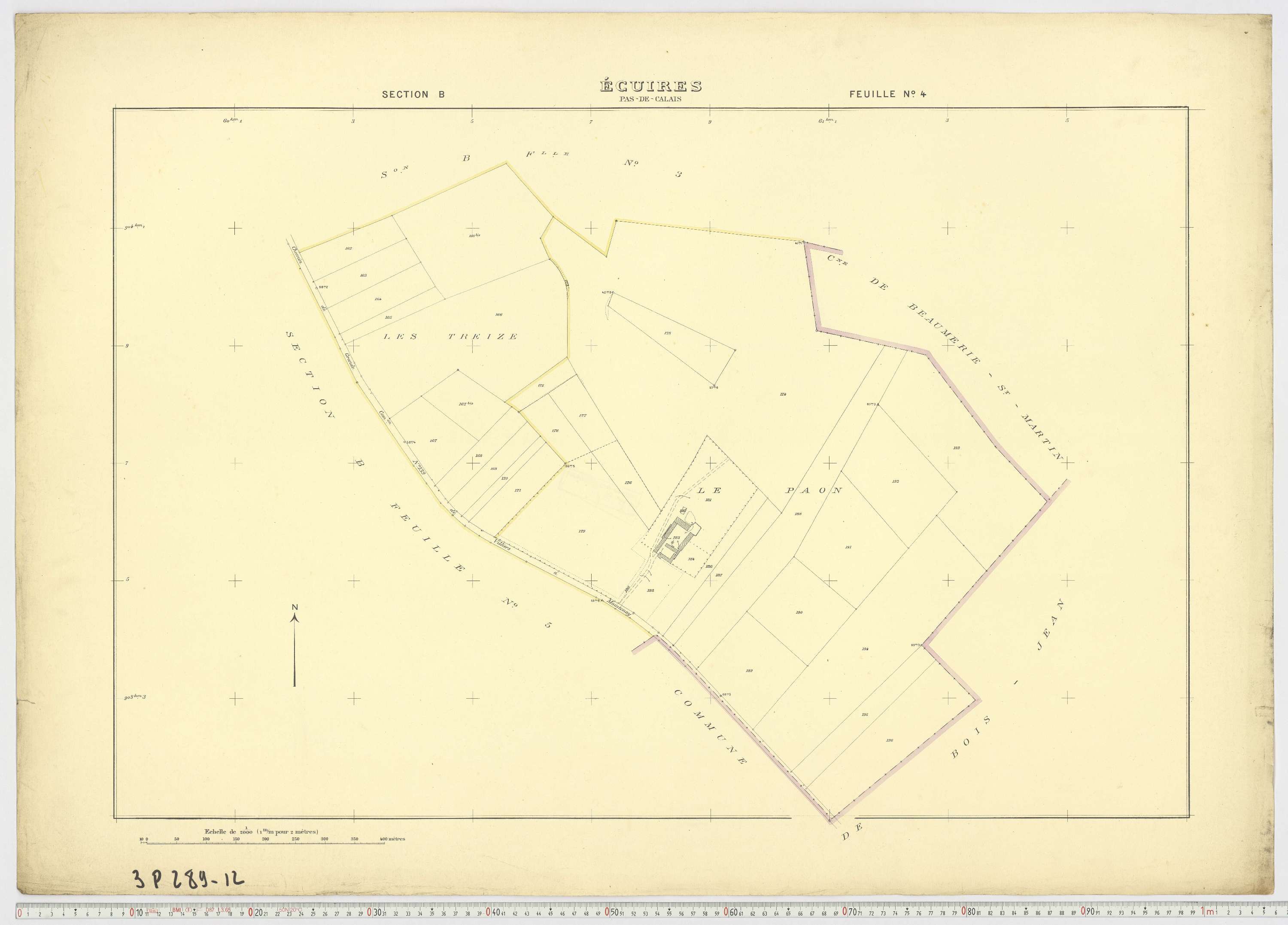 Écuires - Section B, feuille 4.