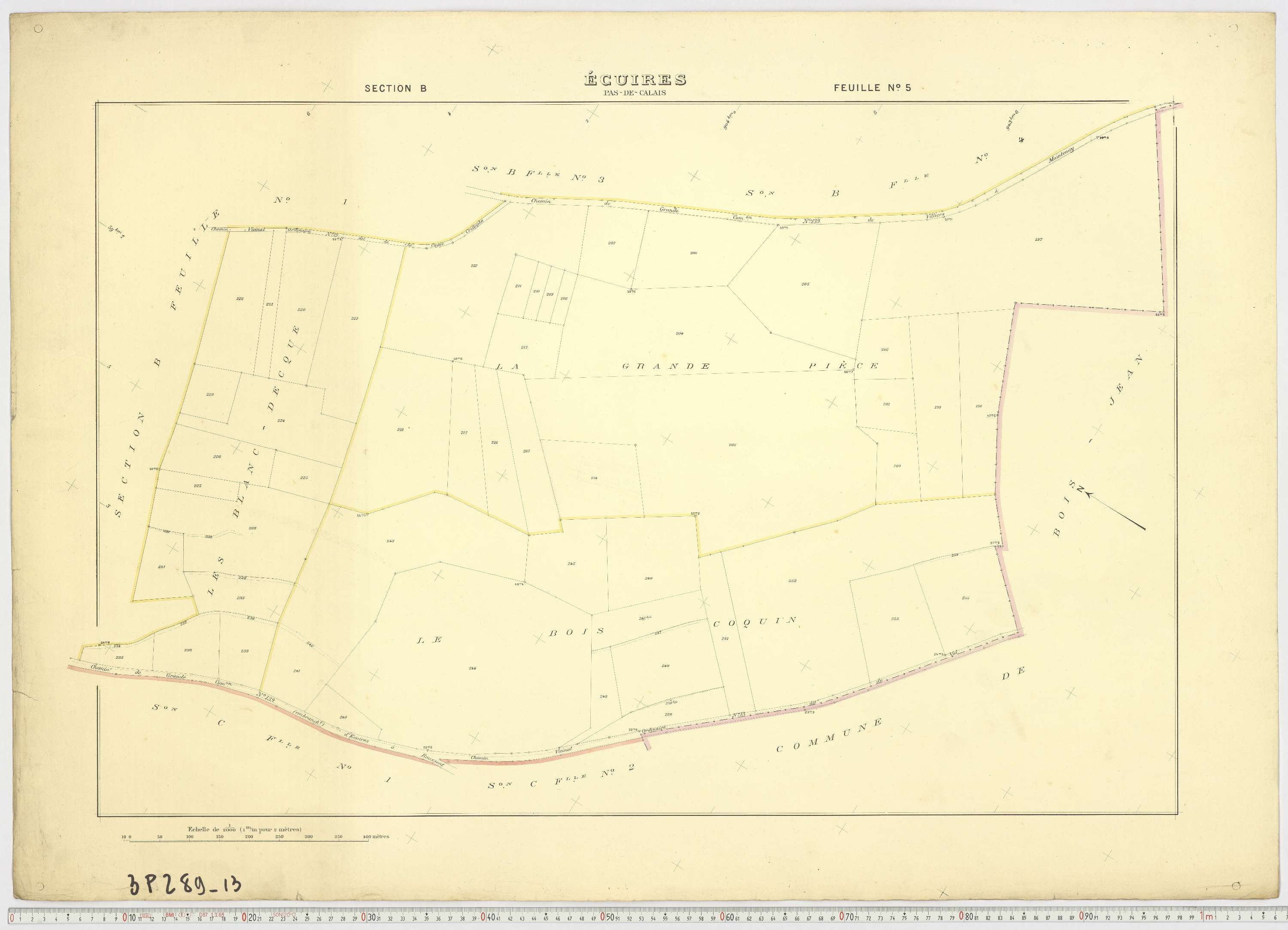 Écuires - Section B, feuille 5.