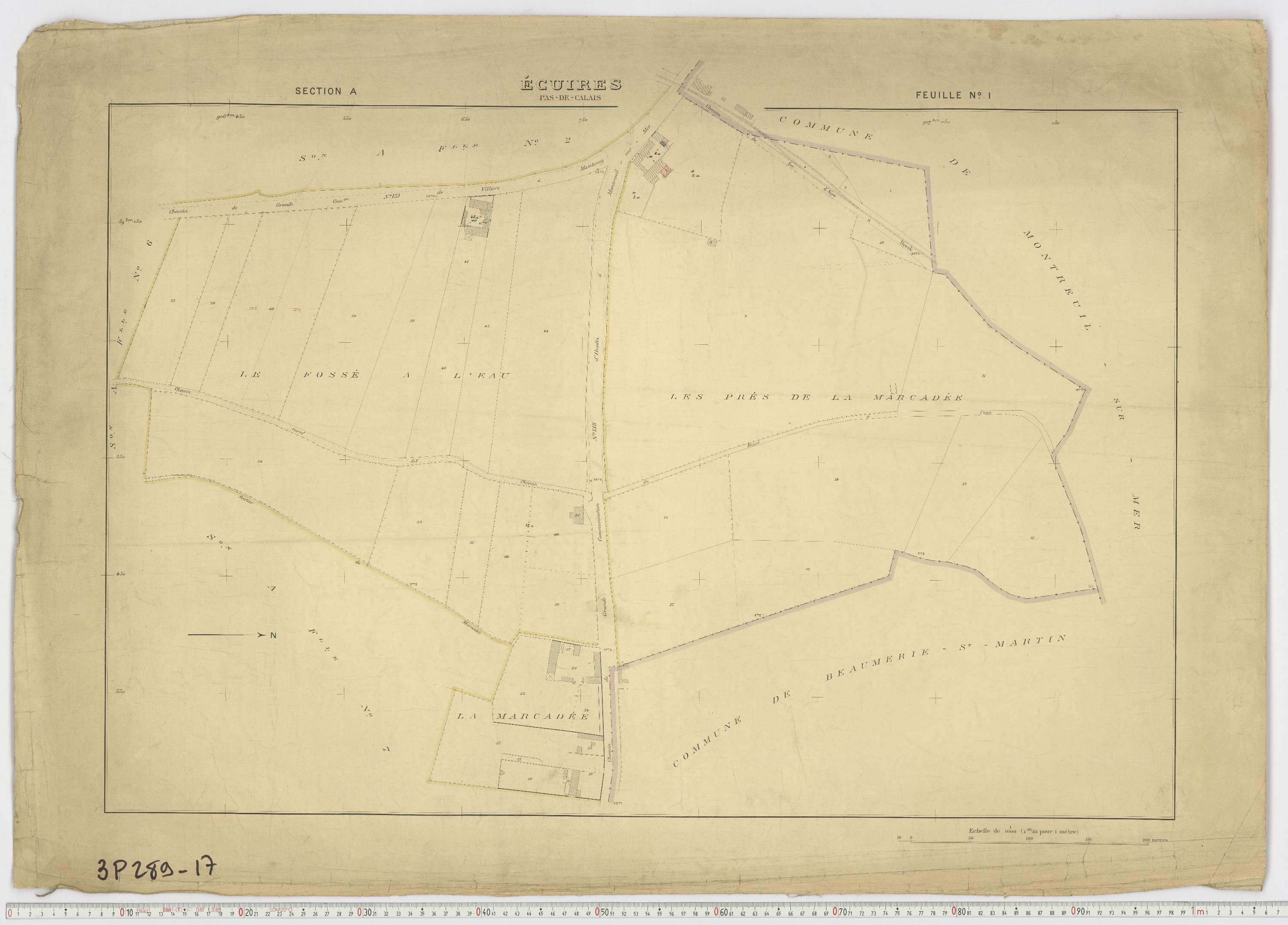 Écuires - Section A, feuille 1.