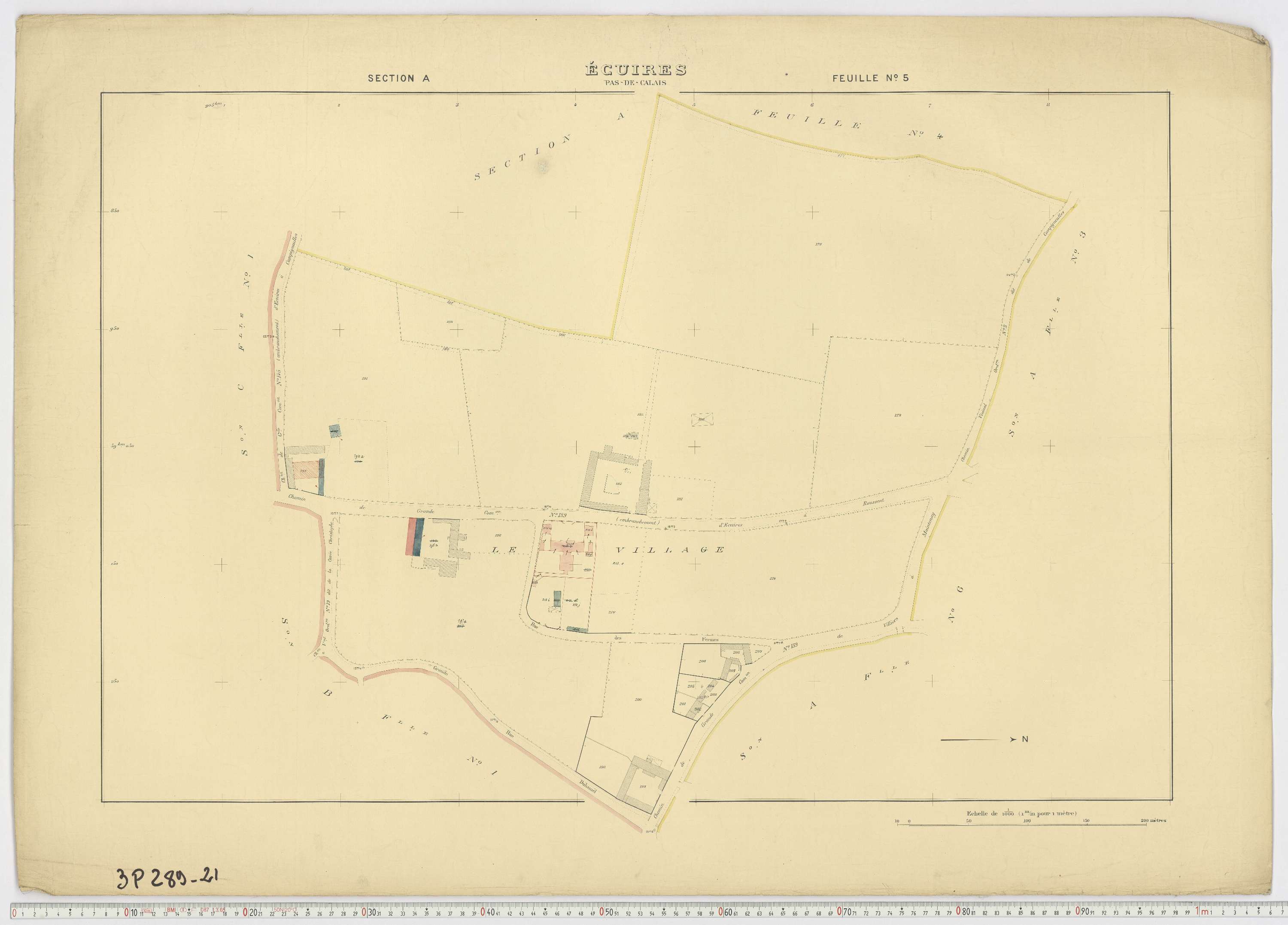 Écuires - Section A, feuille 5.