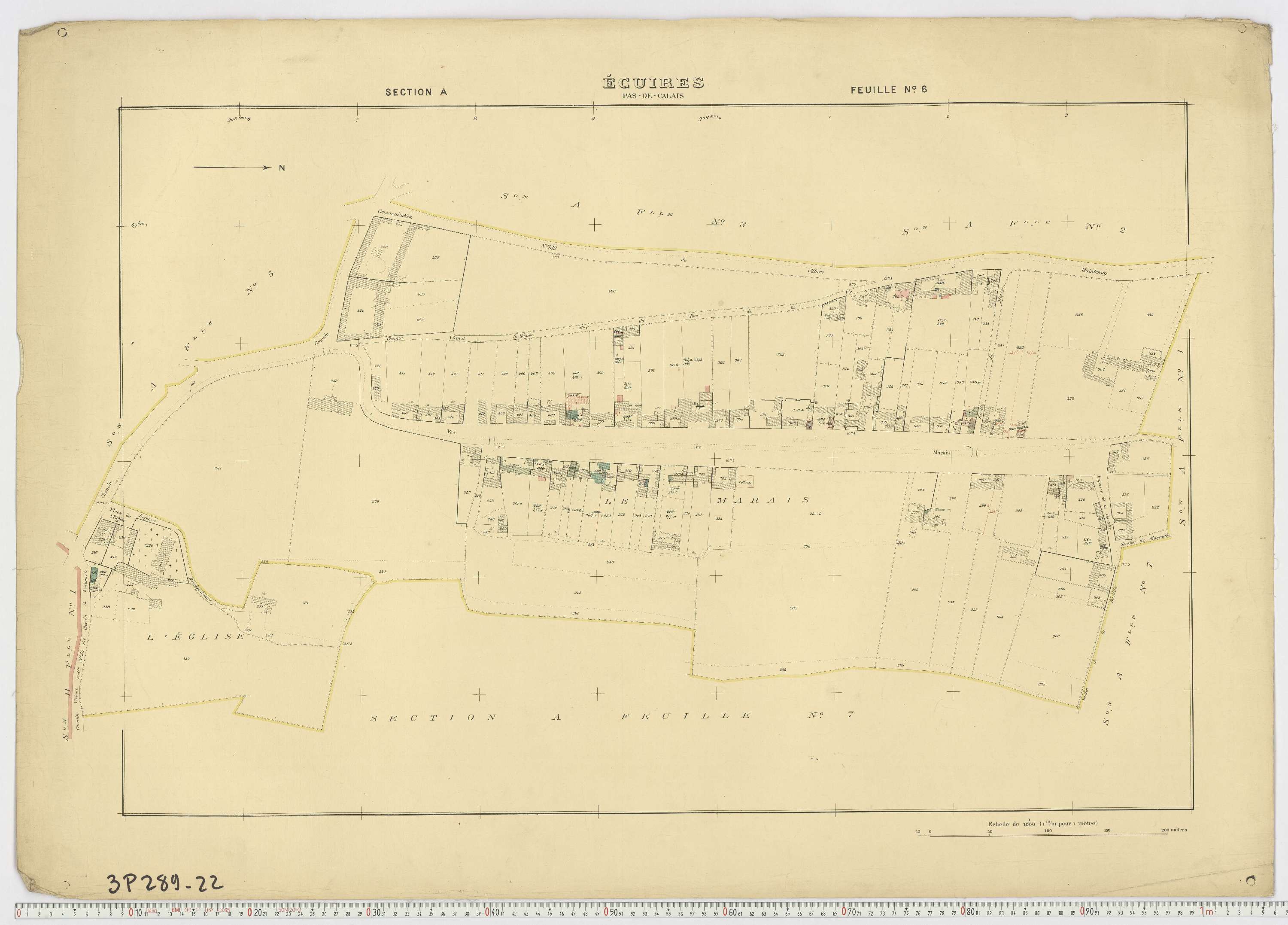Écuires - Section A, feuille 6.
