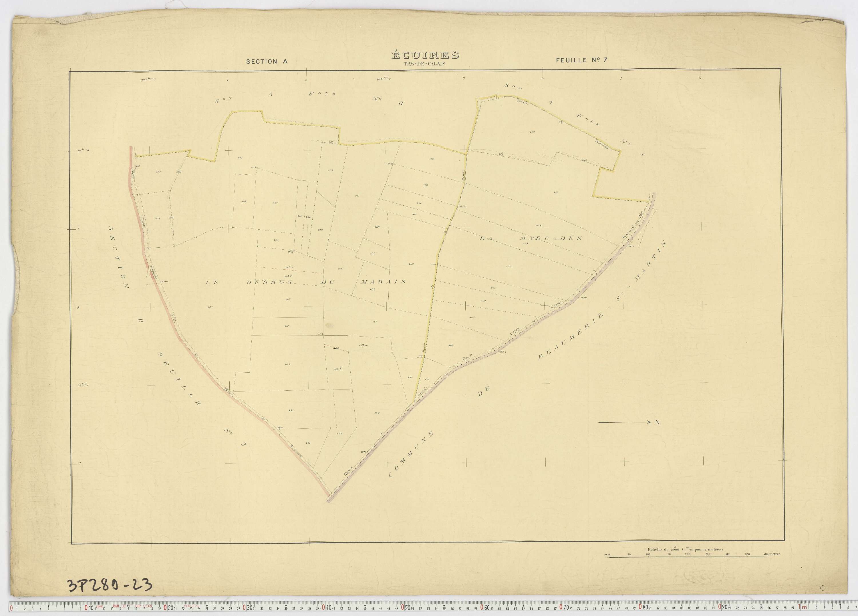 Écuires - Section A, feuille 7.