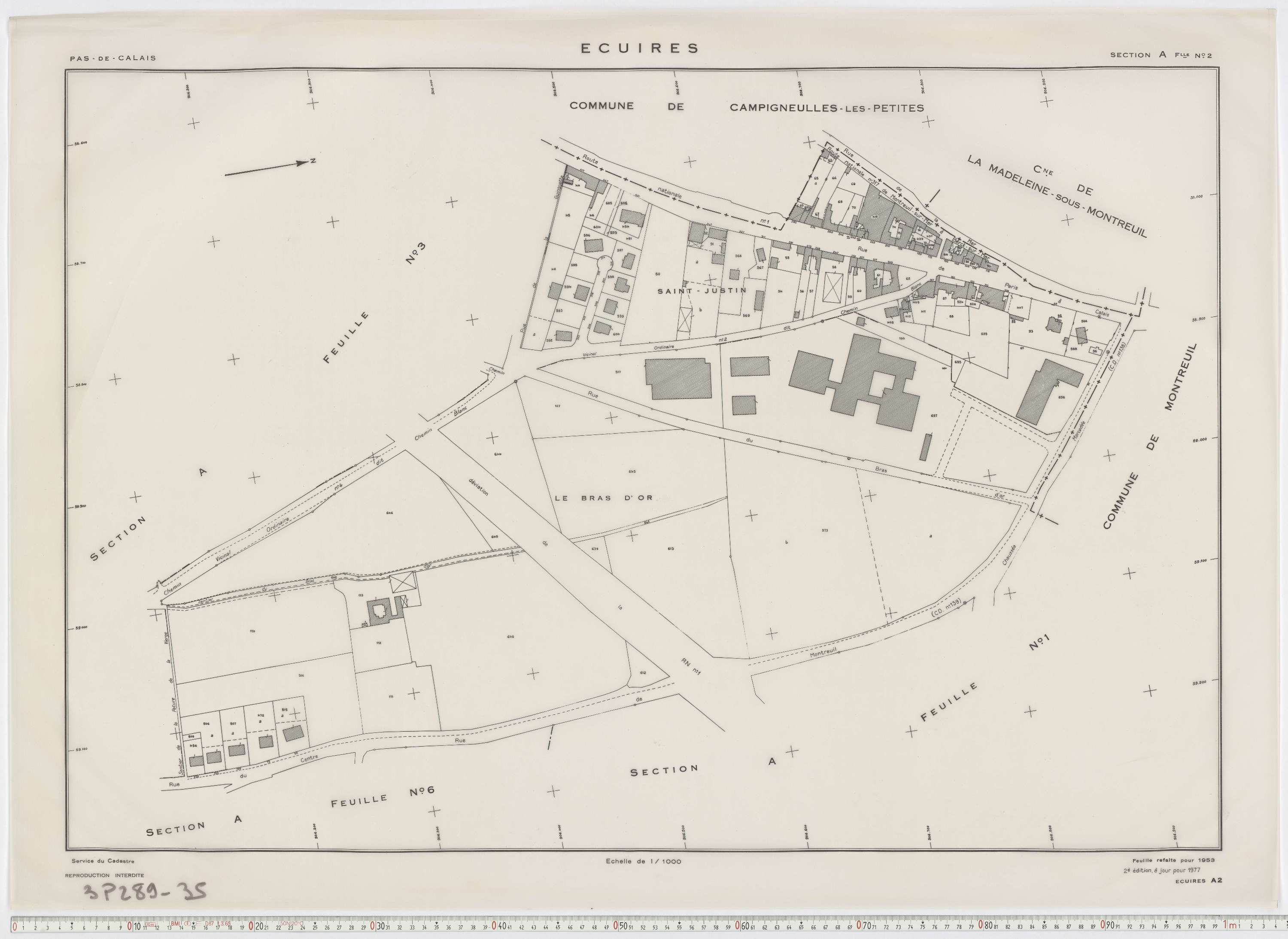 Écuires - Section A, feuille 2.