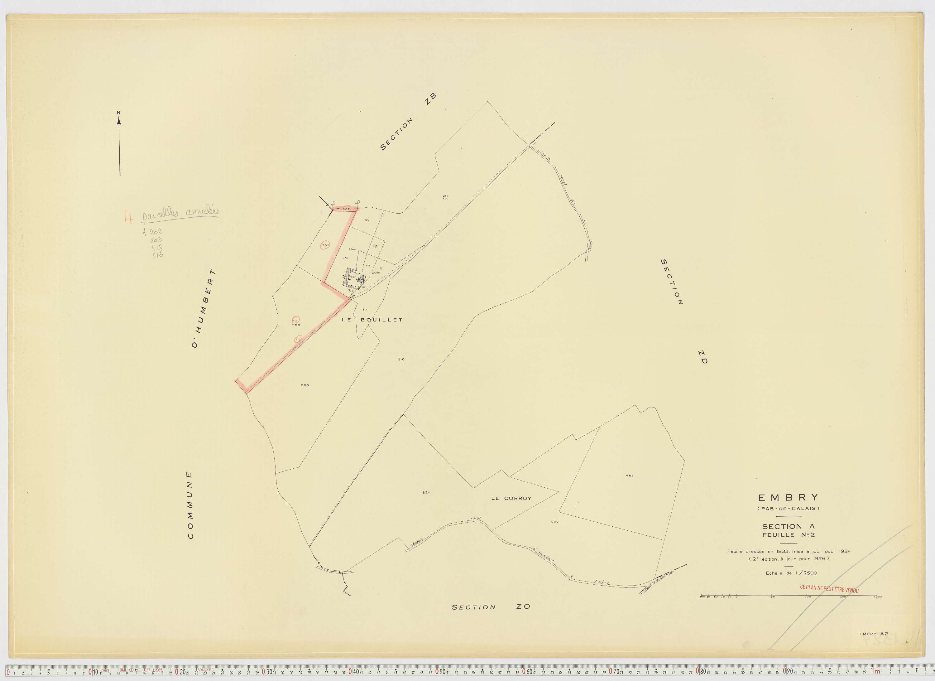 Embry - Section A, feuille 2.
