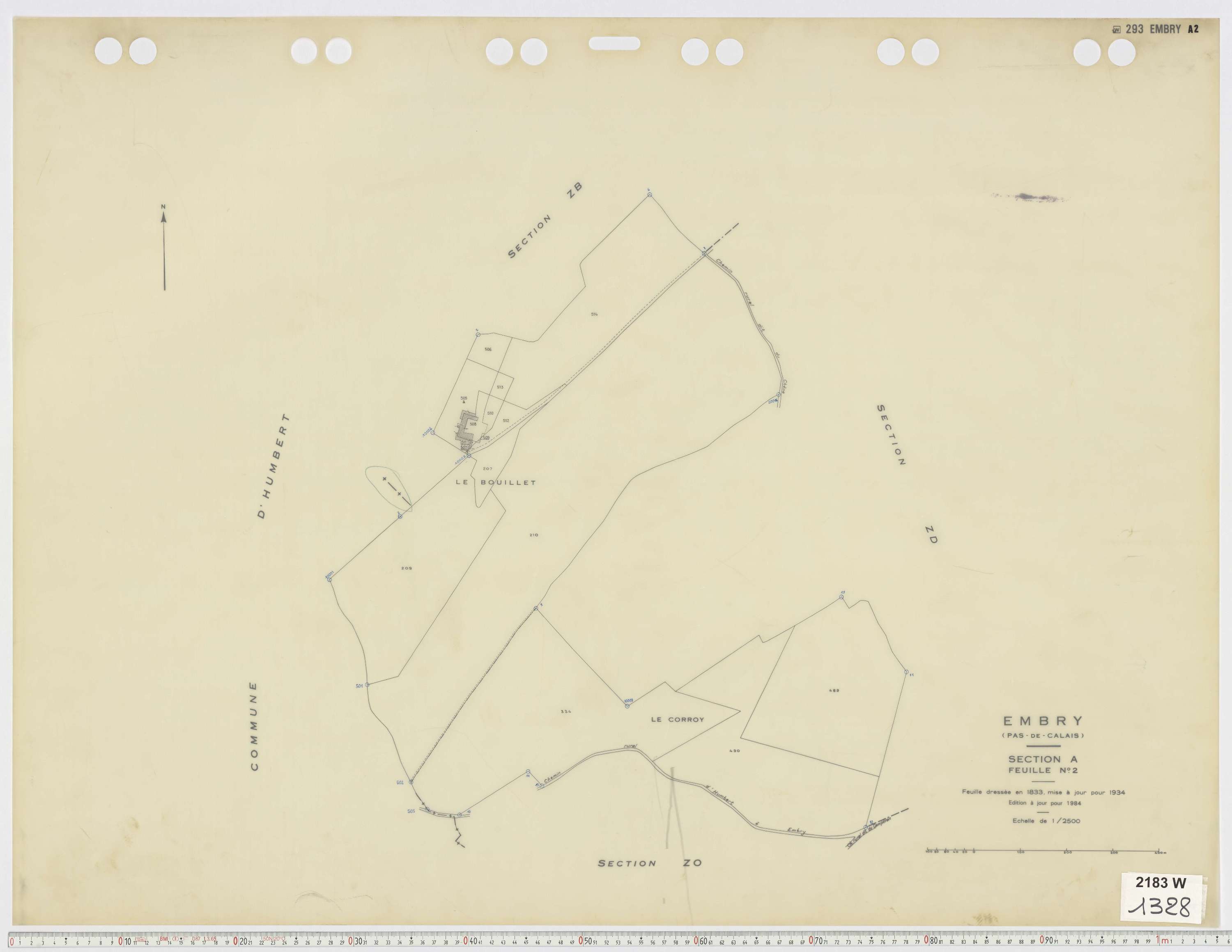 Embry - Section A, feuille 2.