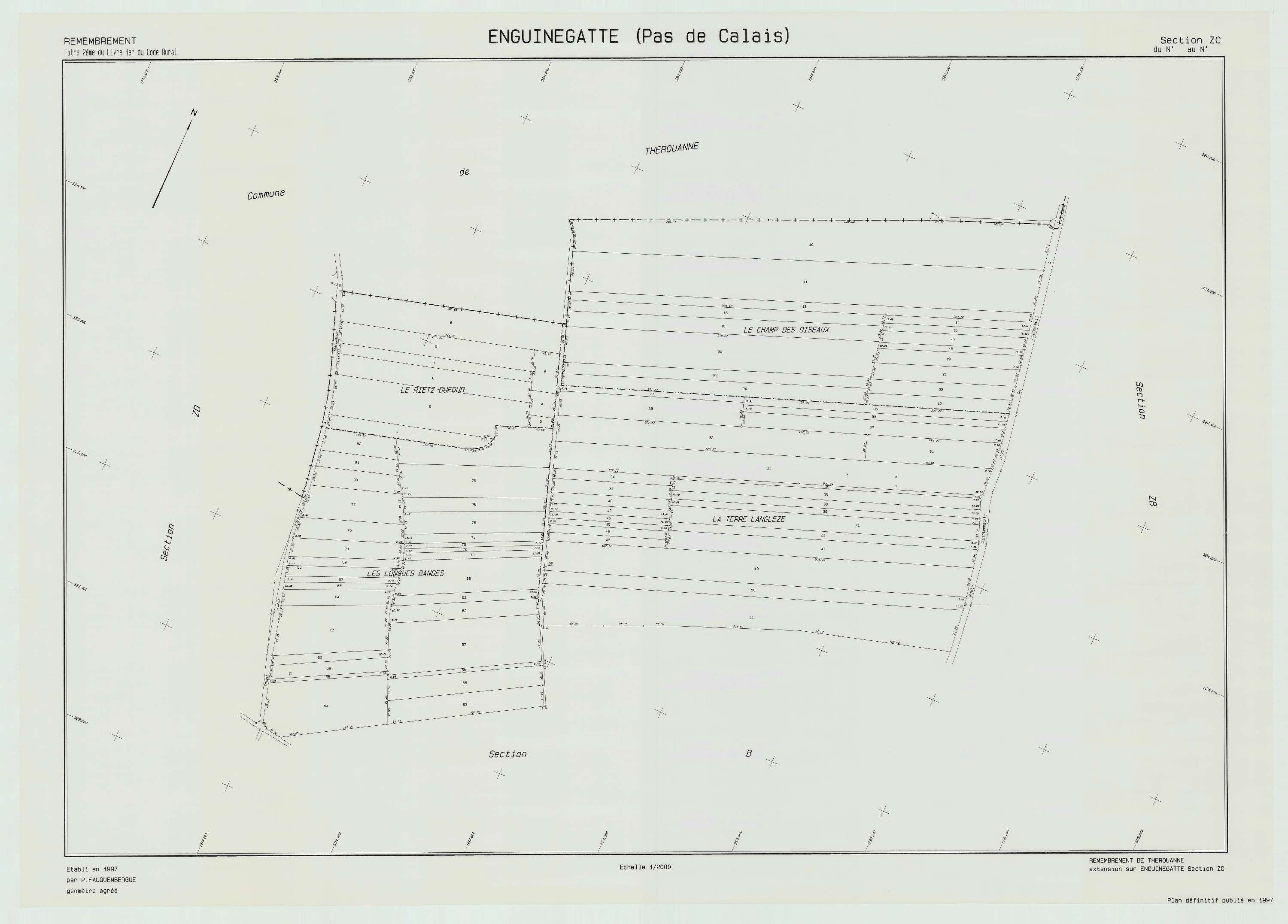 Enguinegatte - Plan de remembrement : section ZC.