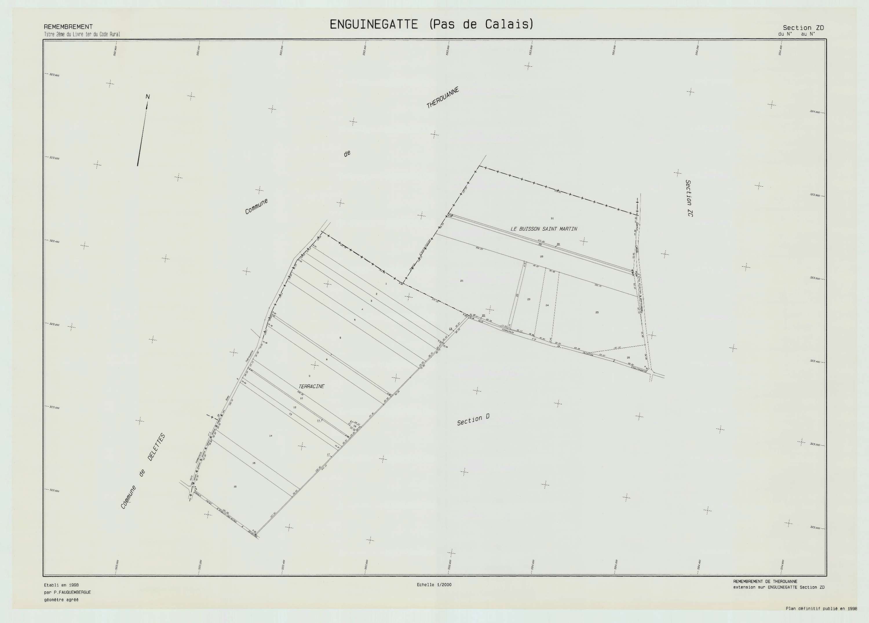 Enguinegatte - Plan de remembrement : section ZD.
